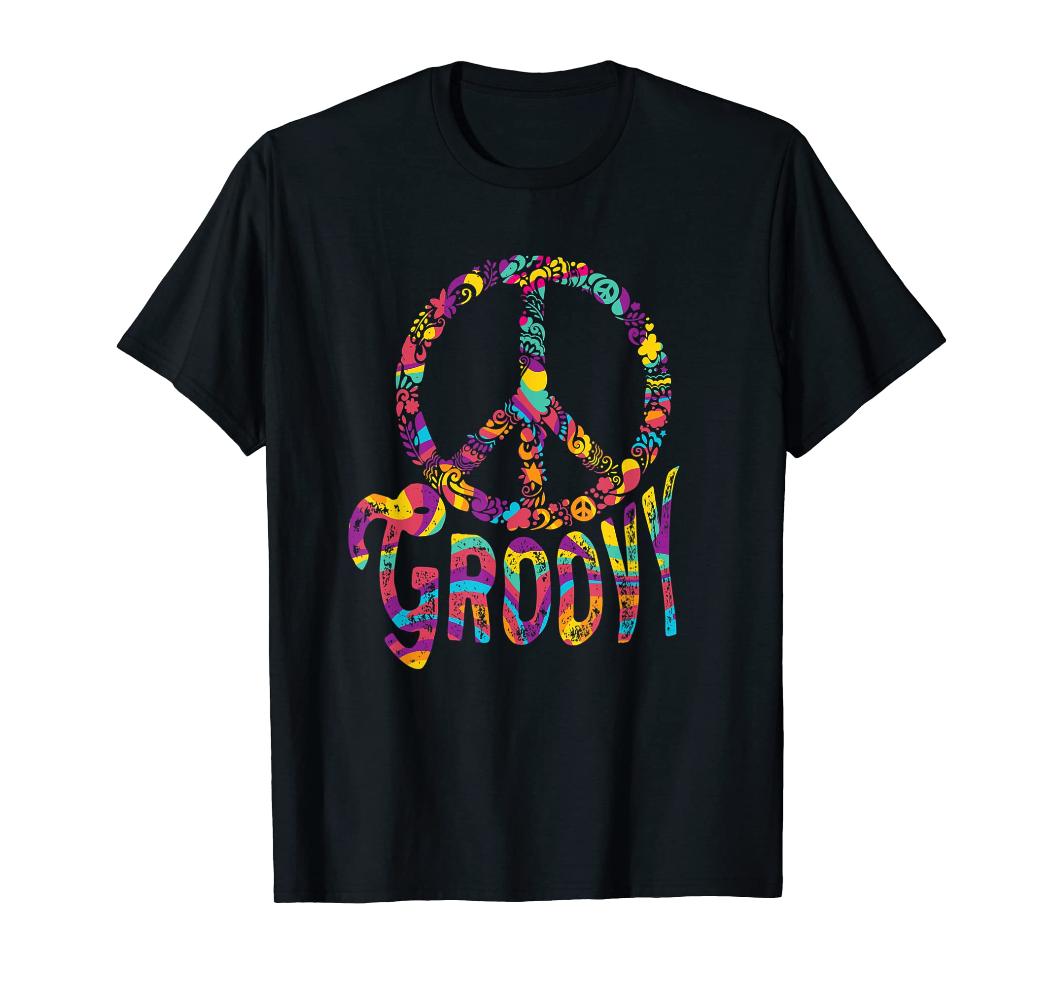 Hippie Groovy Peace Sign Symbol T-Shirt - Fun Novelty Design for Adults - T-Shirt, Sweatshirt, Hoodie