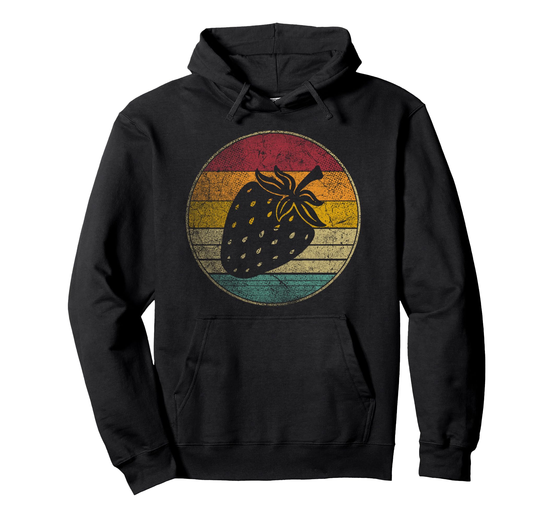 Strawberry Fruit Distressed 70S 80S Gift Hoodie - Graphic Print Unisex - T-Shirt, Sweatshirt, Hoodie