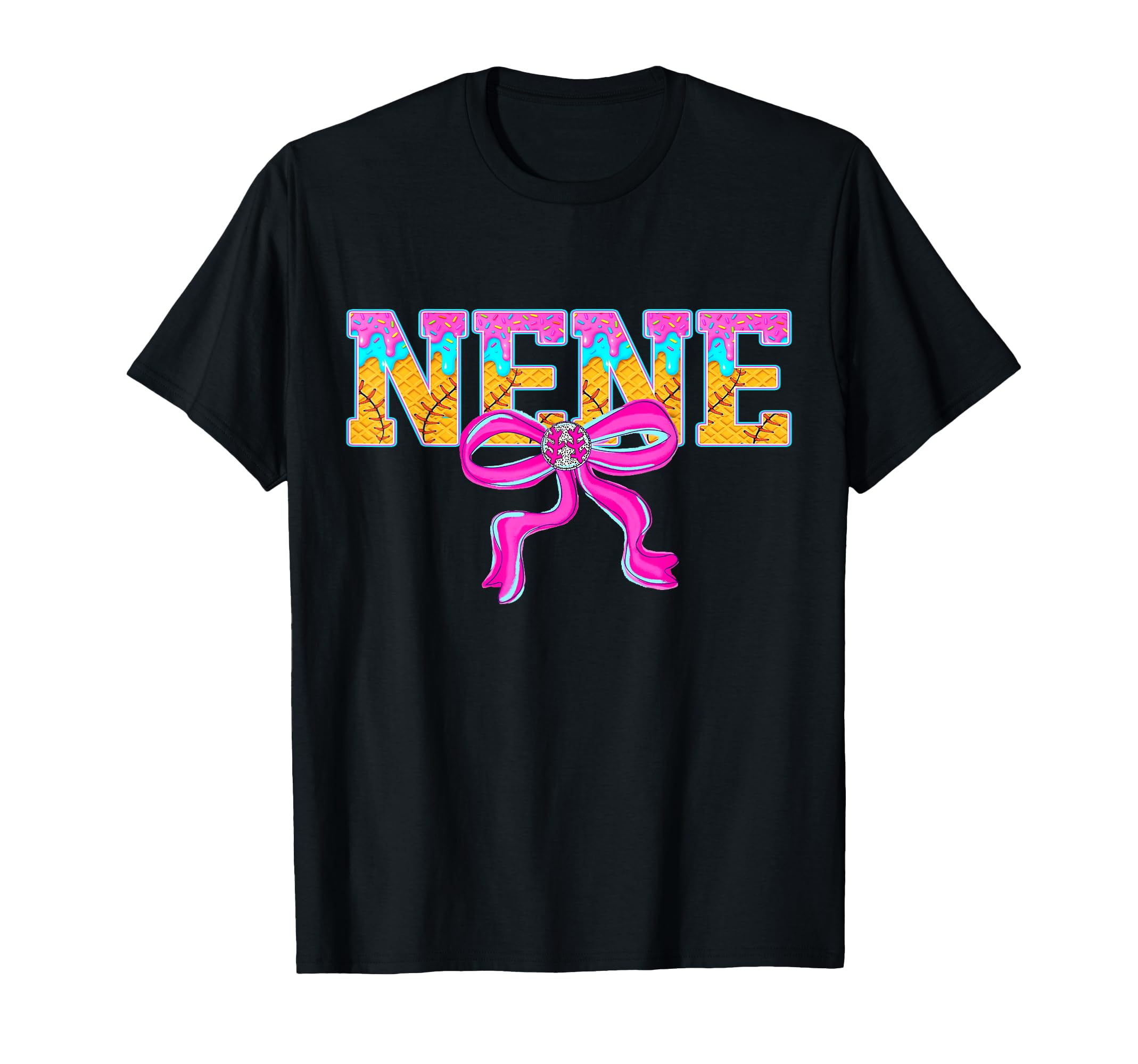 Baseball Nene Ice Cream Drip Game Day T-Shirt - Graphic Print Men Women - T-Shirt, Sweatshirt, Hoodie