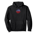 American Flag Round Distressed Hoodie - Novelty Apparel Unisex - T-Shirt, Sweatshirt, Hoodie