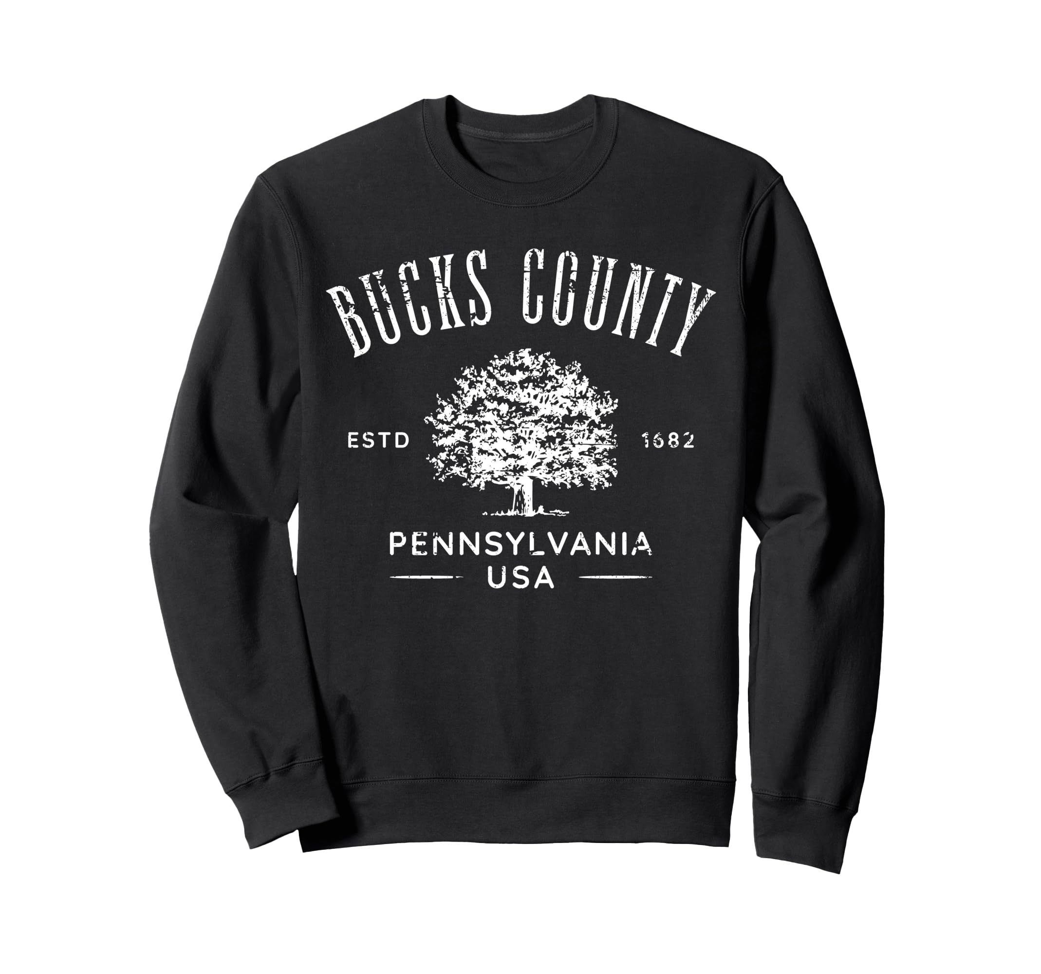 Bucks County Pa Distressed Souvenir Sweatshirt - Streetwear Style Men Women - T-Shirt, Sweatshirt, Hoodie