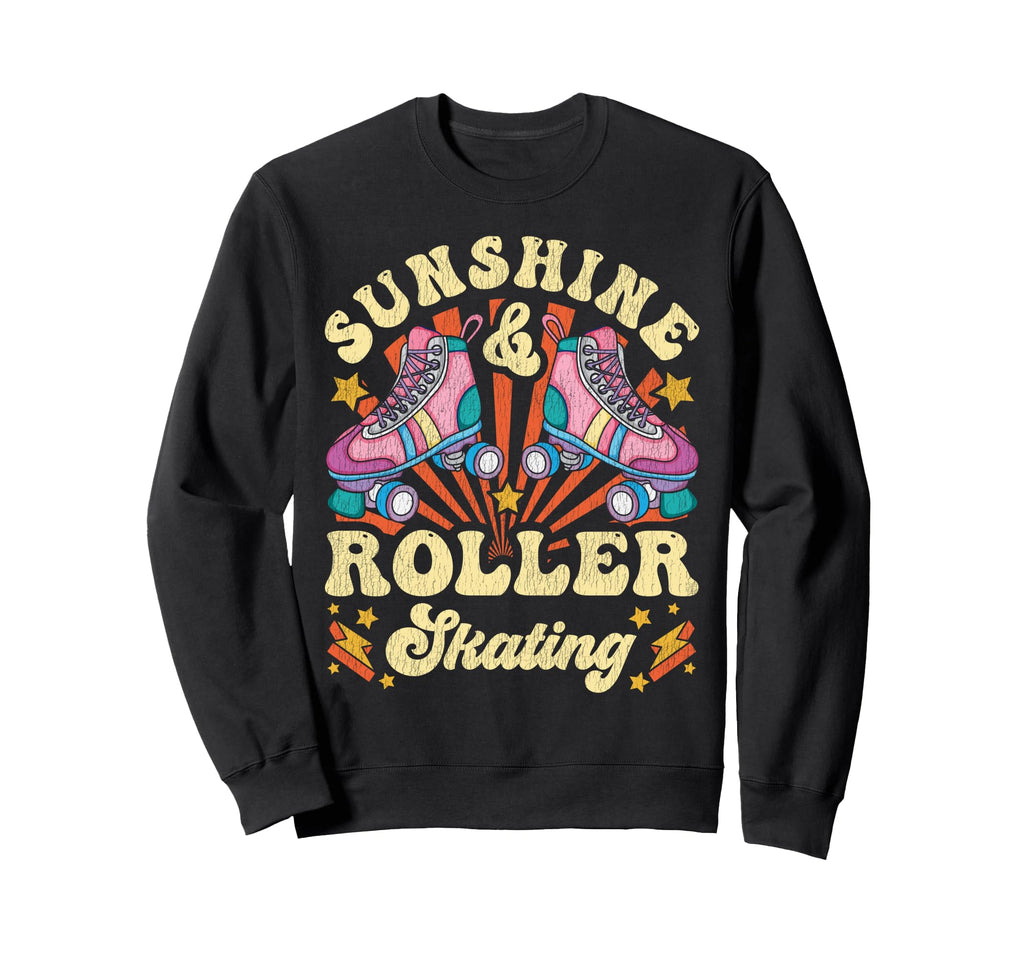 Roller Skating Skate 1970S Sunshine Sweatshirt - Graphic Print Unisex - T-Shirt, Sweatshirt, Hoodie