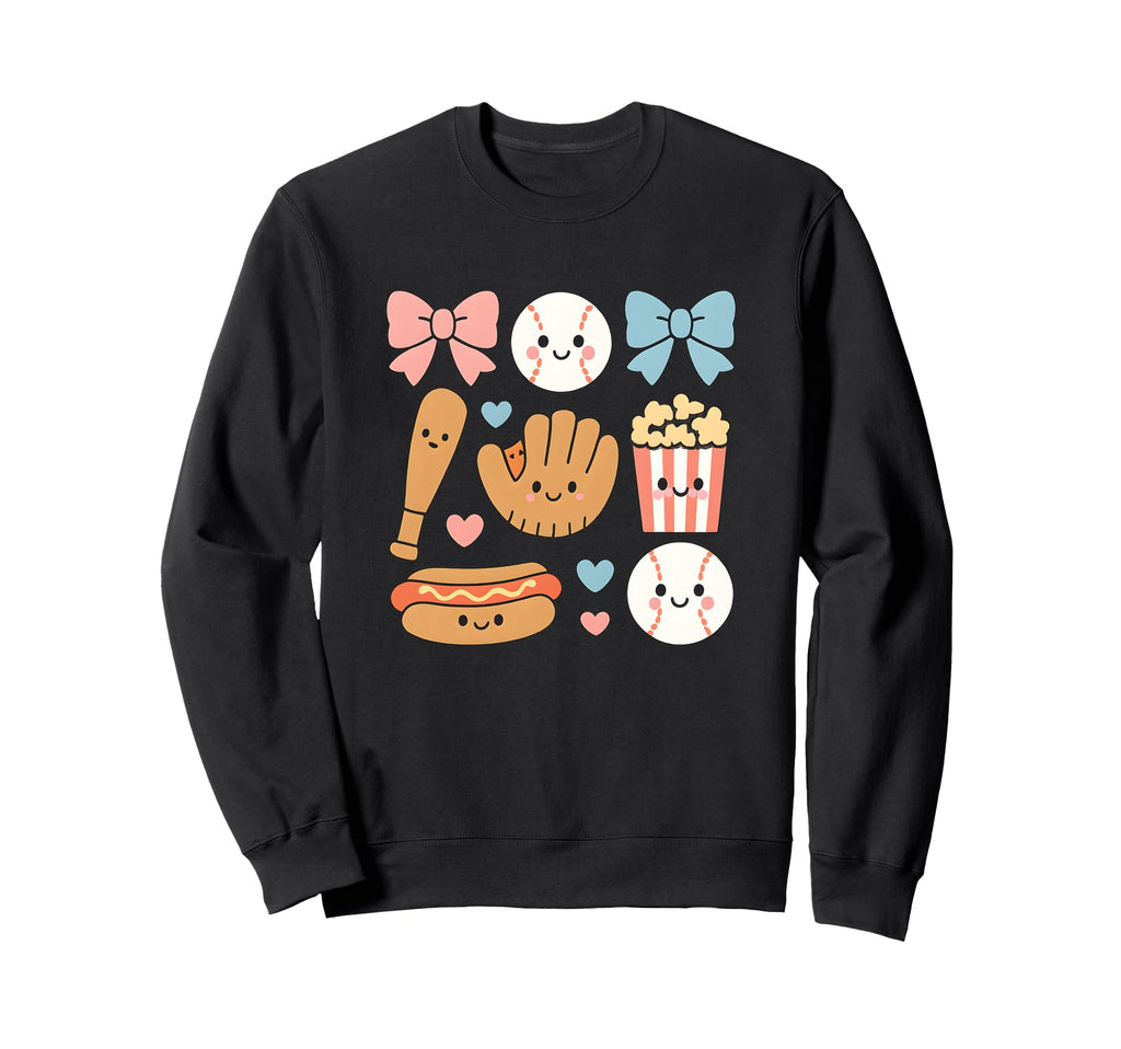 Baseball Coquette Bow Cheer Mom Sweatshirt - Graphic Print for Adults - T-Shirt, Sweatshirt, Hoodie