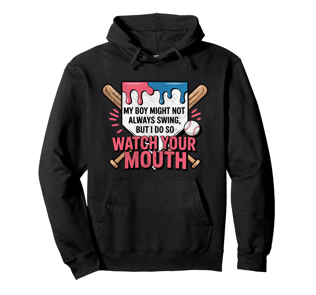 My Might Not Always Swing Baseball Mom Hoodie - Custom Art Print Unisex - T-Shirt, Sweatshirt, Hoodie