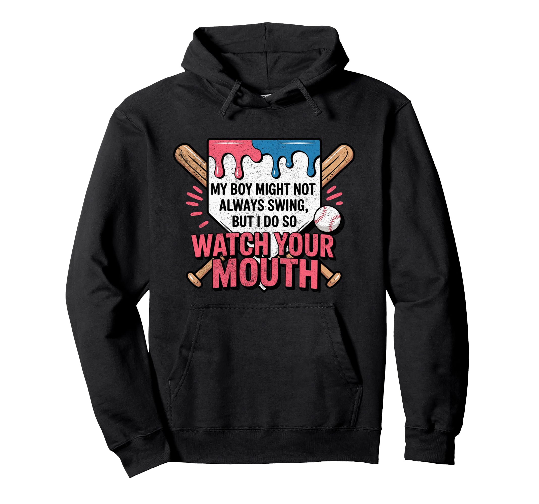 My Might Not Always Swing Baseball Mom Hoodie - Custom Art Print Unisex - T-Shirt, Sweatshirt, Hoodie