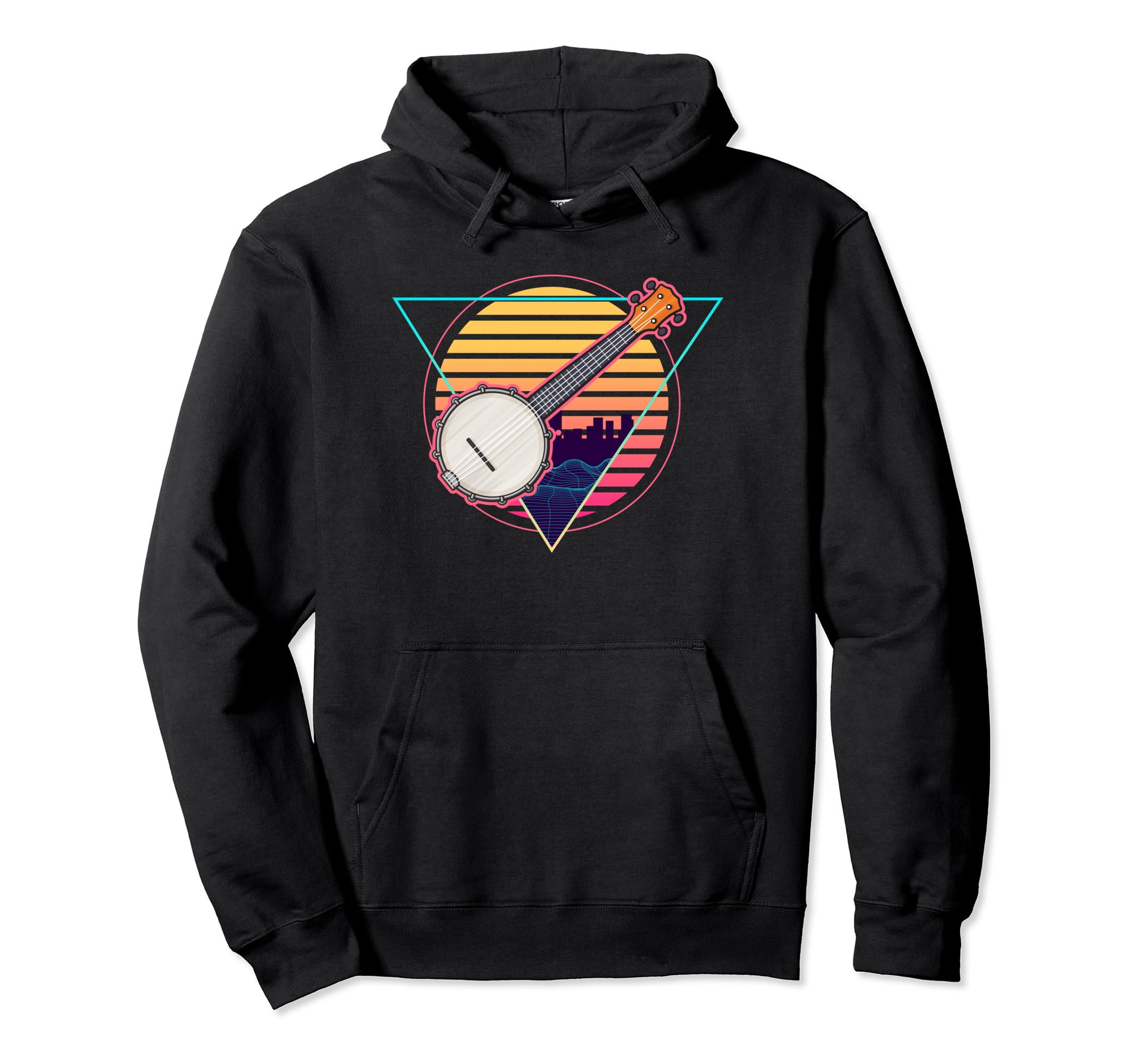 Futuristic Synthwave Vaporwave Banjo Hoodie - Streetwear Style for Adults - T-Shirt, Sweatshirt, Hoodie
