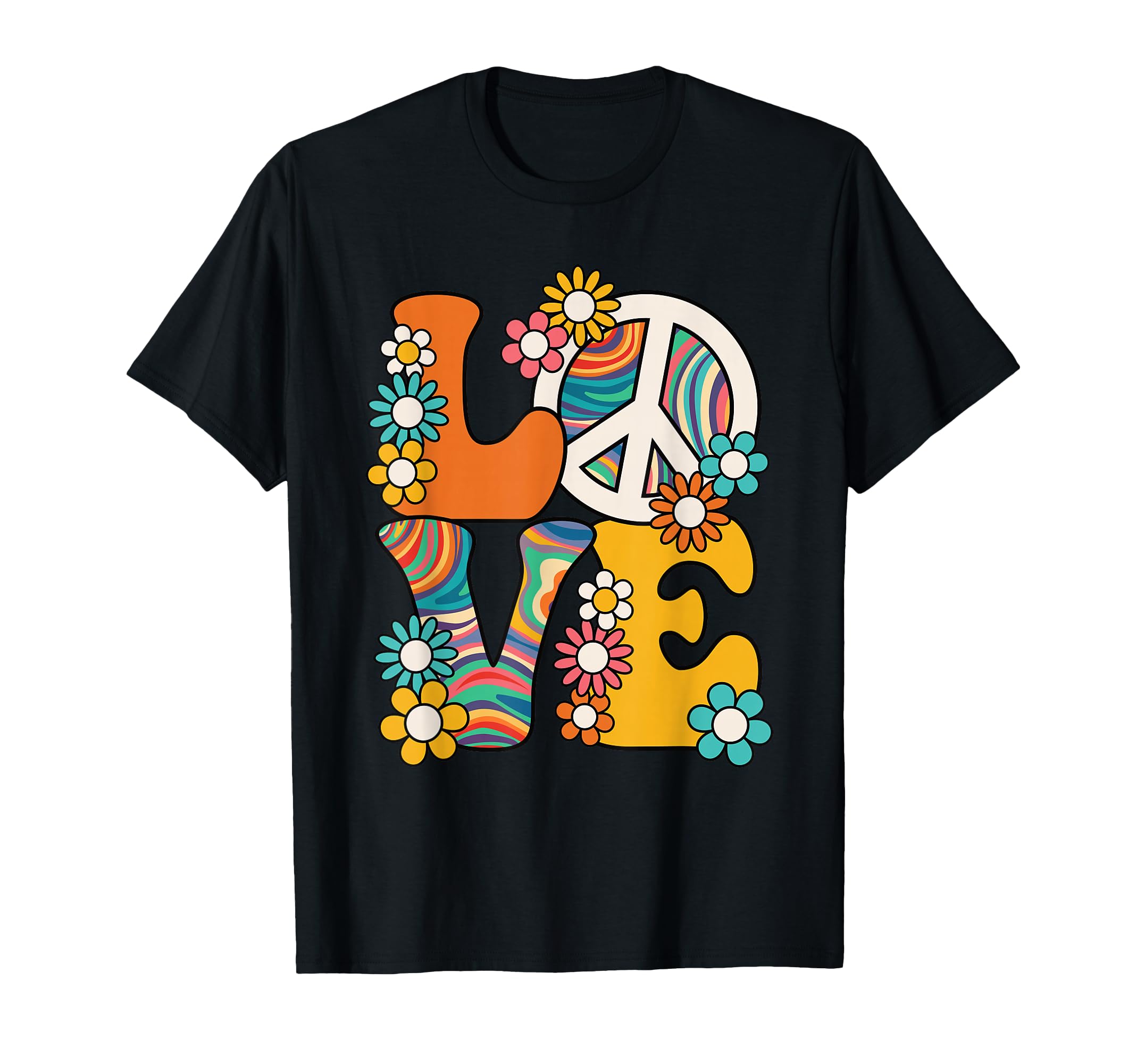 Groovy Love Hippie 60S 70S Peace T-Shirt - Aesthetic Graphic Men Women - T-Shirt, Sweatshirt, Hoodie