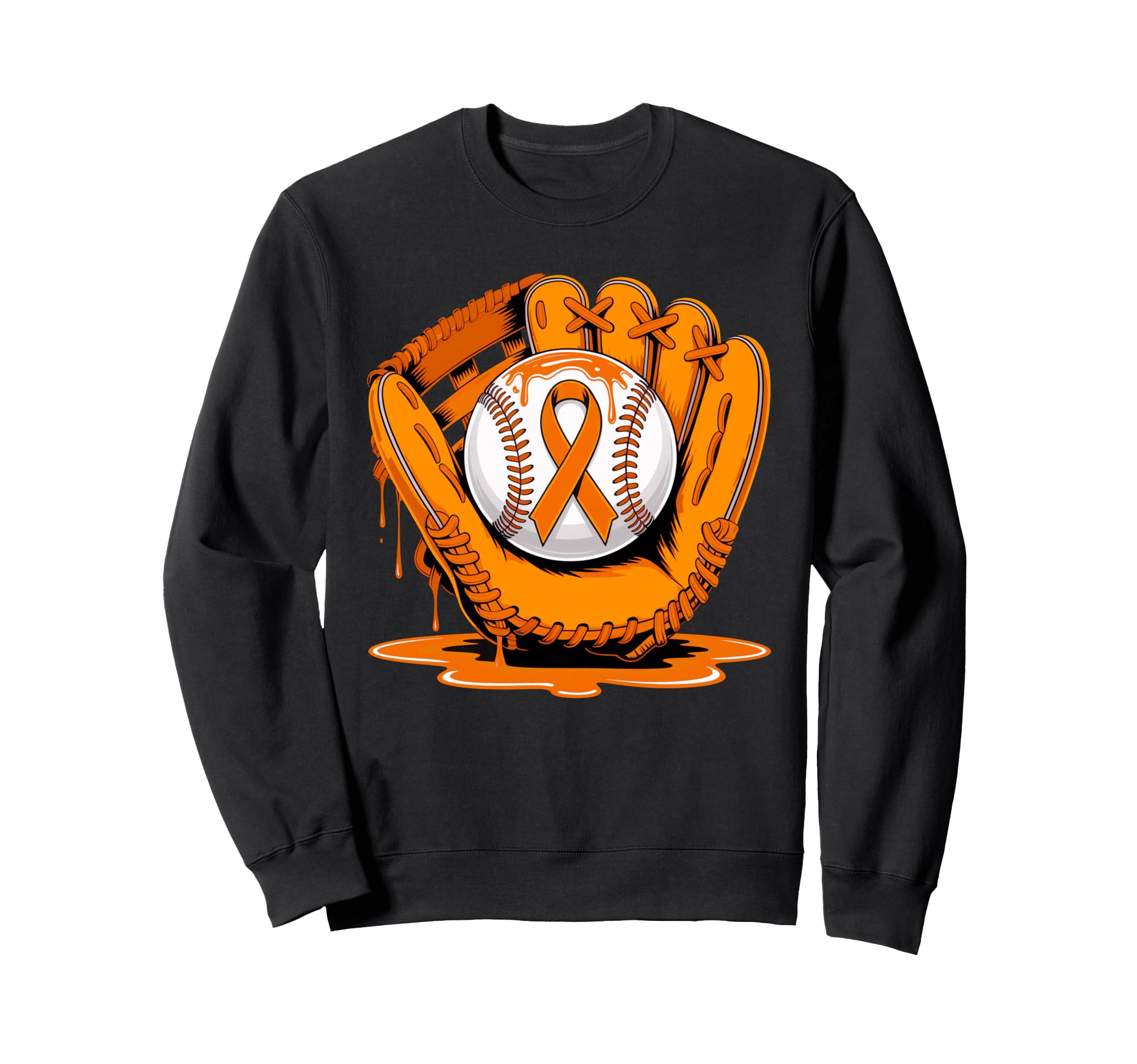 Baseball Drip Orange Awareness Sweatshirt - Streetwear Style Men Women - T-Shirt, Sweatshirt, Hoodie