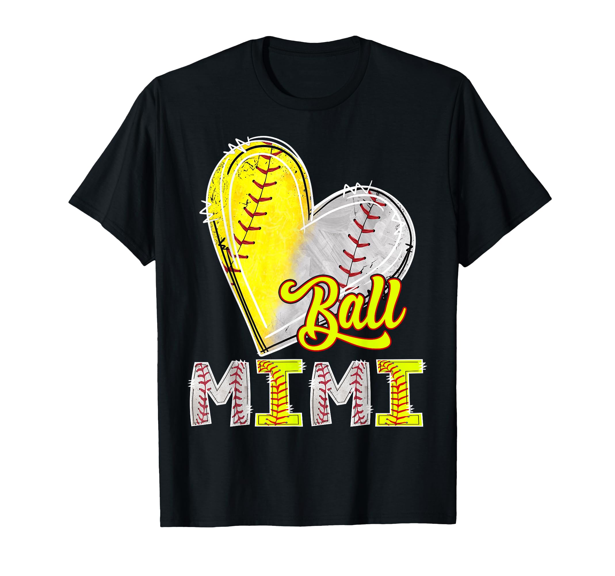 Ball Mimi Heart Baseball Softball T-Shirt - Fun Novelty Design Unisex - T-Shirt, Sweatshirt, Hoodie