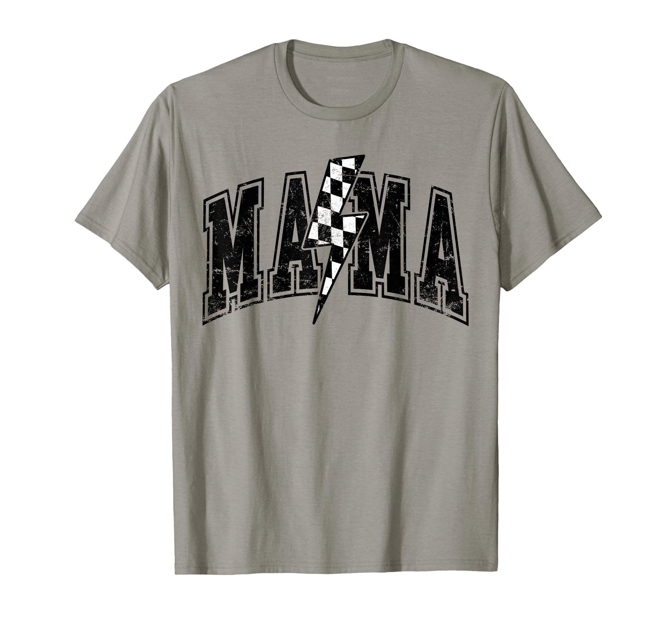 Mama Lightning Bolt Checkered Mothers T-Shirt - Custom Art Print Men Women - T-Shirt, Sweatshirt, Hoodie