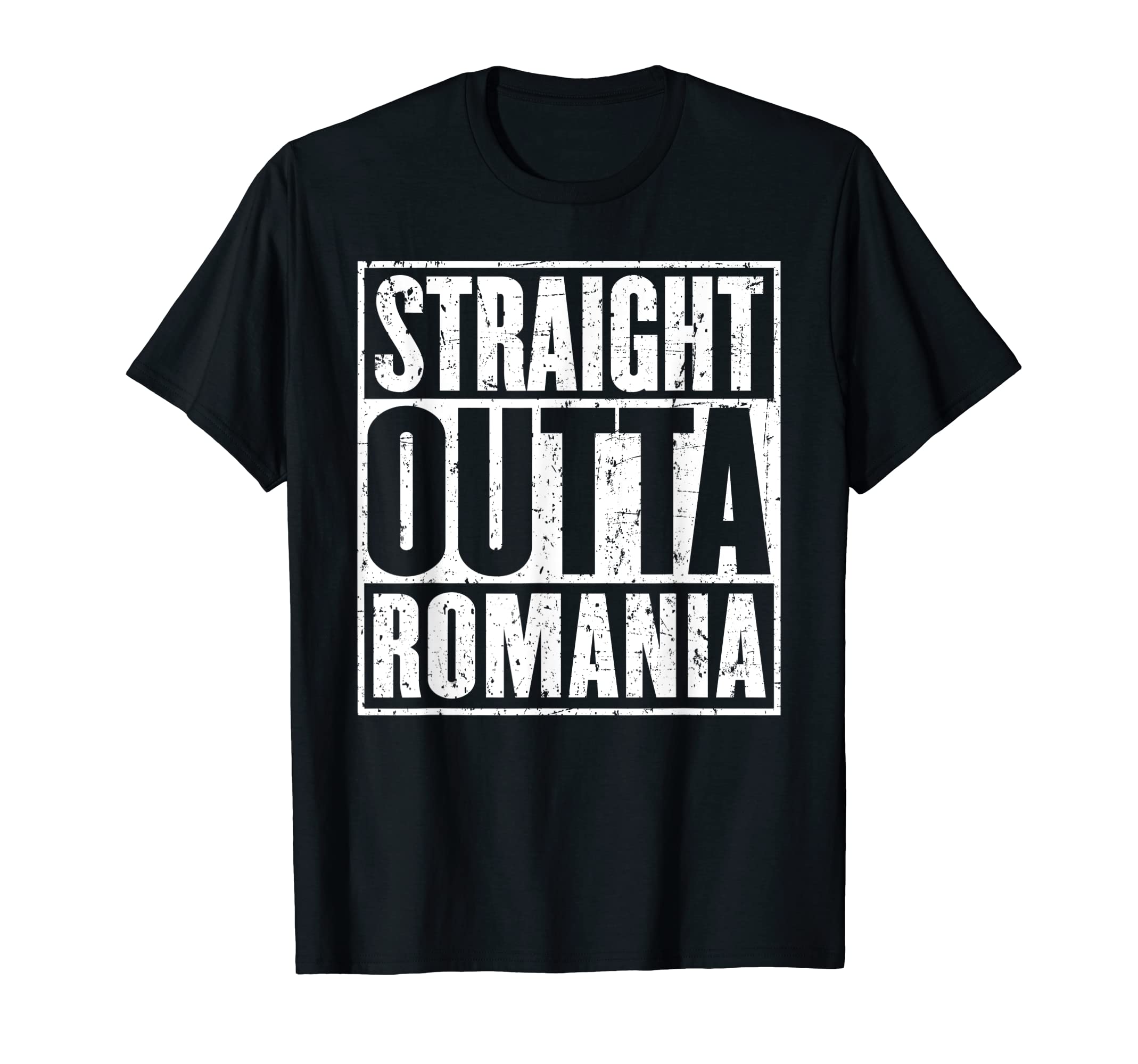 Straight Outta Romania Distressed T-Shirt - Streetwear Style Men Women - T-Shirt, Sweatshirt, Hoodie