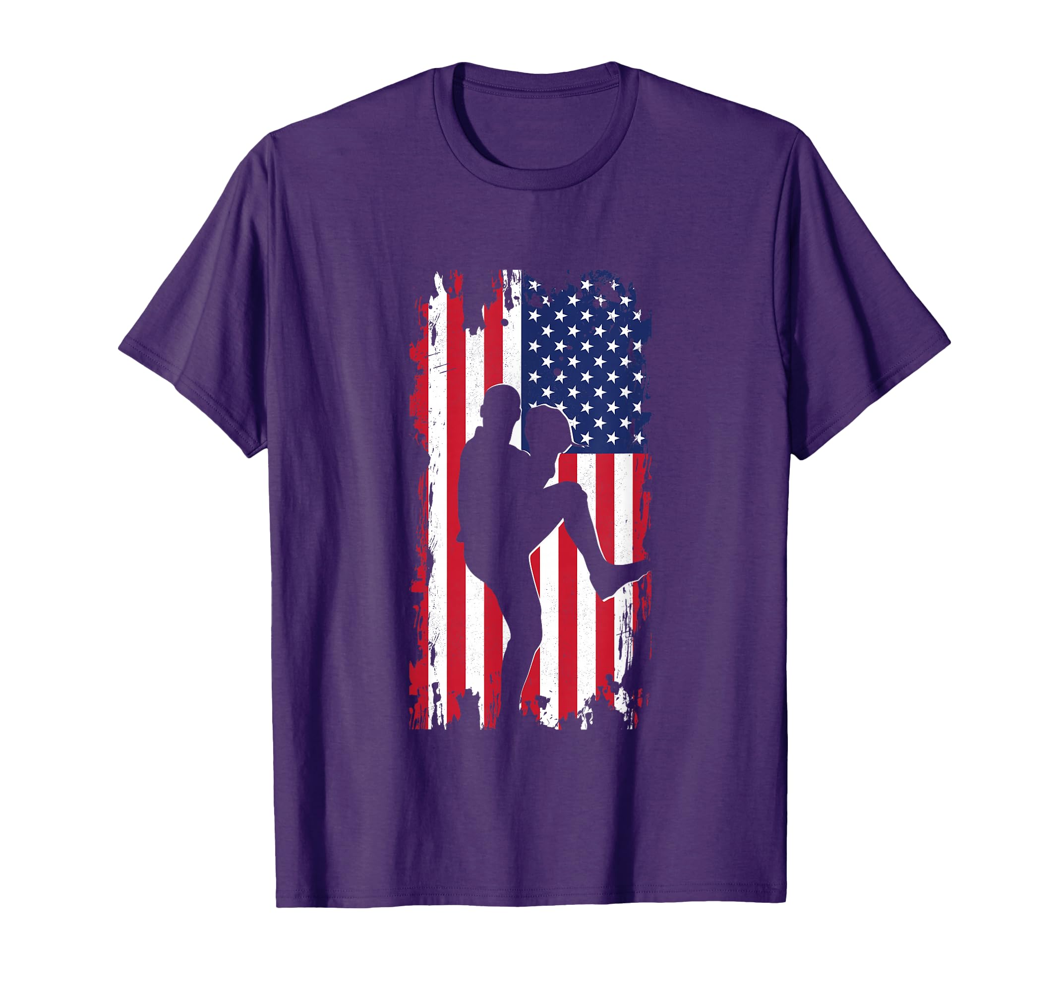 American Flag Pitcher Baseball T-Shirt - Minimalist Print for Adults - T-Shirt, Sweatshirt, Hoodie