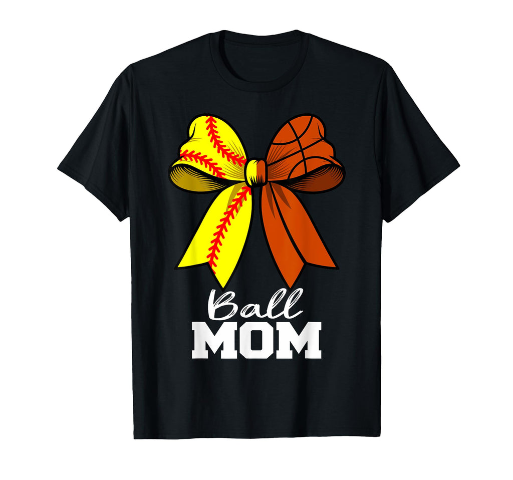 Ball Mom Softball Basketball Mom T-Shirt - Minimalist Print for Adults - T-Shirt, Sweatshirt, Hoodie