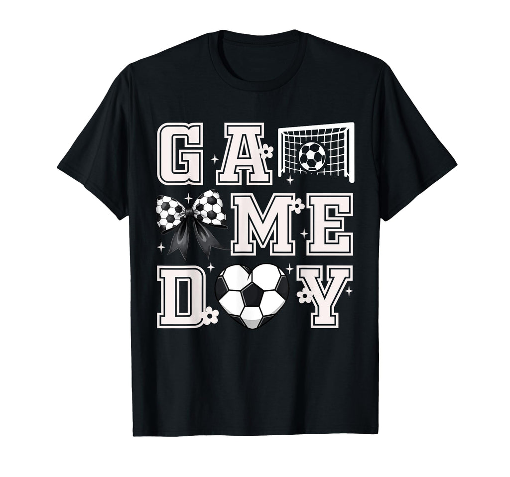Soccer Coquette Bow Gameday Cheer T-Shirt - Casual Everyday Wear Unisex - T-Shirt, Sweatshirt, Hoodie