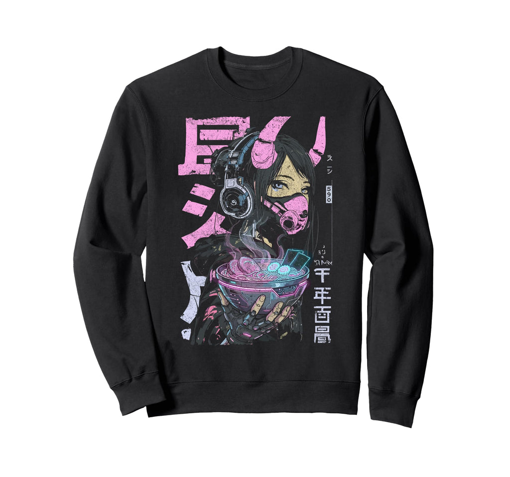 Japanese Streetwear Anime Ramen Sweatshirt - Streetwear Style for Adults - T-Shirt, Sweatshirt, Hoodie