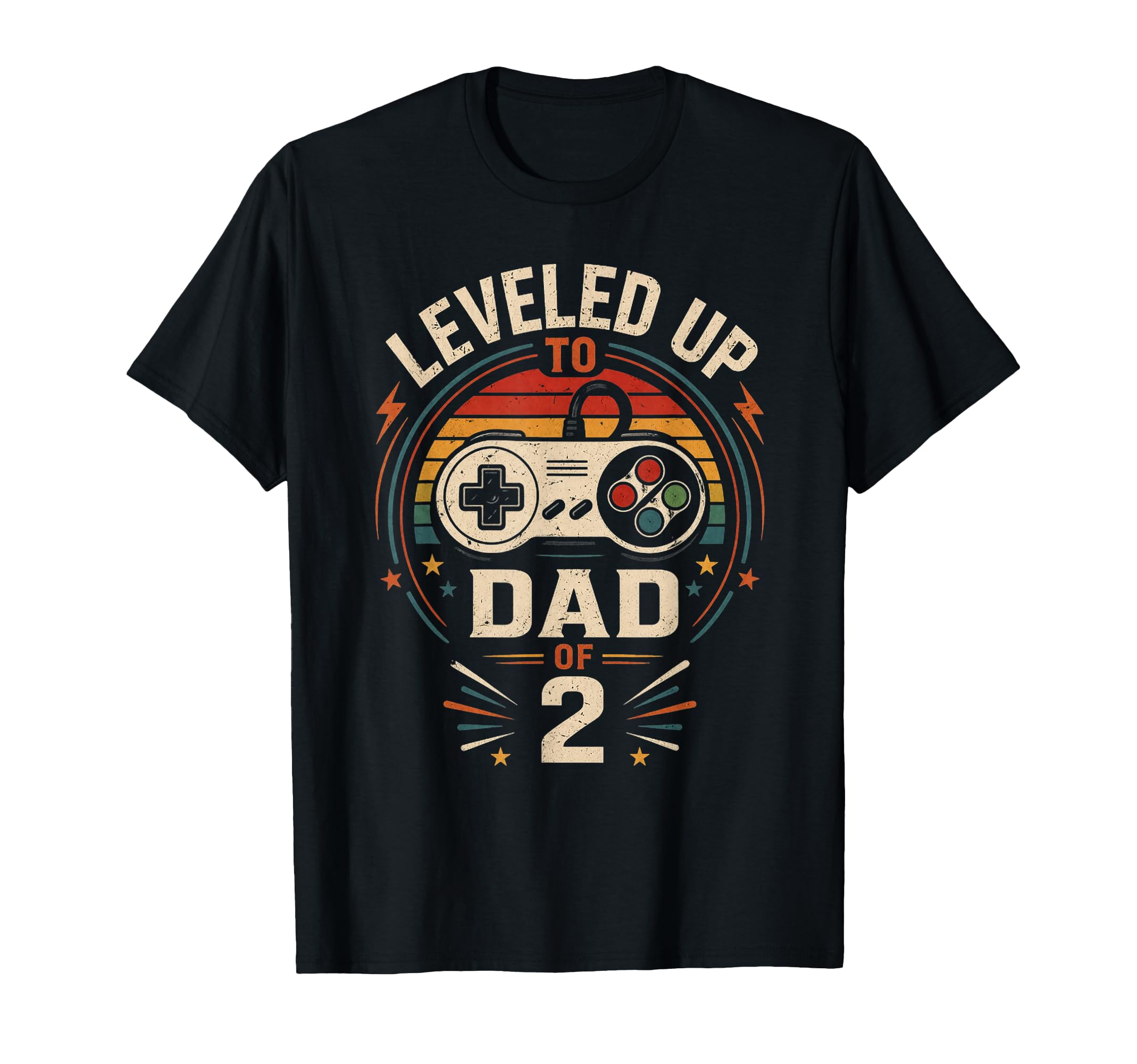 Funny Leveled Up To Dad 2 Gamers T-Shirt - Unique Graphic for Adults - T-Shirt, Sweatshirt, Hoodie