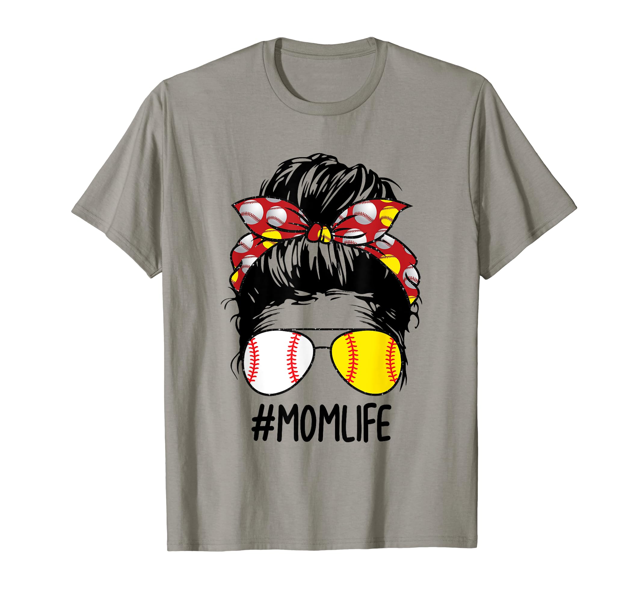 Mom Life Softball Baseball Mothers Day T-Shirt - Custom Art Print Unisex - T-Shirt, Sweatshirt, Hoodie