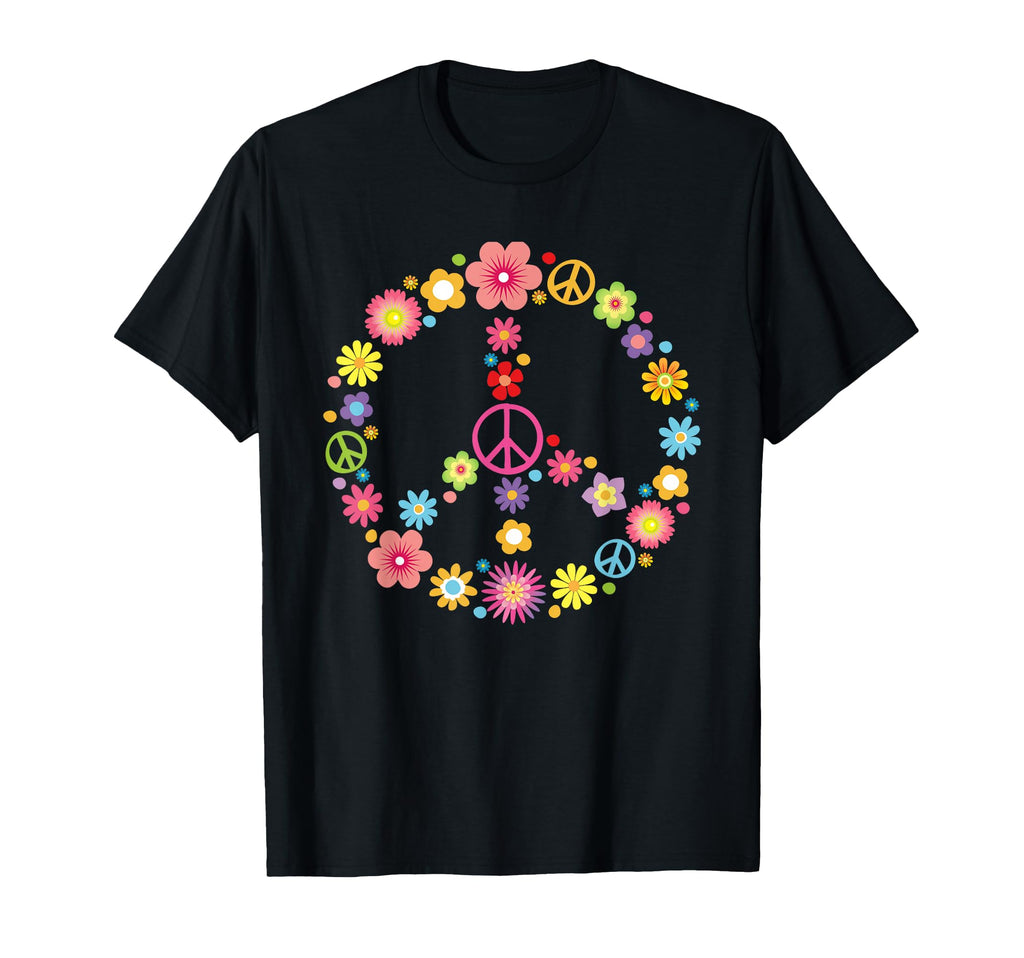 Hippie Peace Sign Flower Power Peace Sign T-Shirt - Graphic Print Unisex - T-Shirt, Sweatshirt, Hoodie