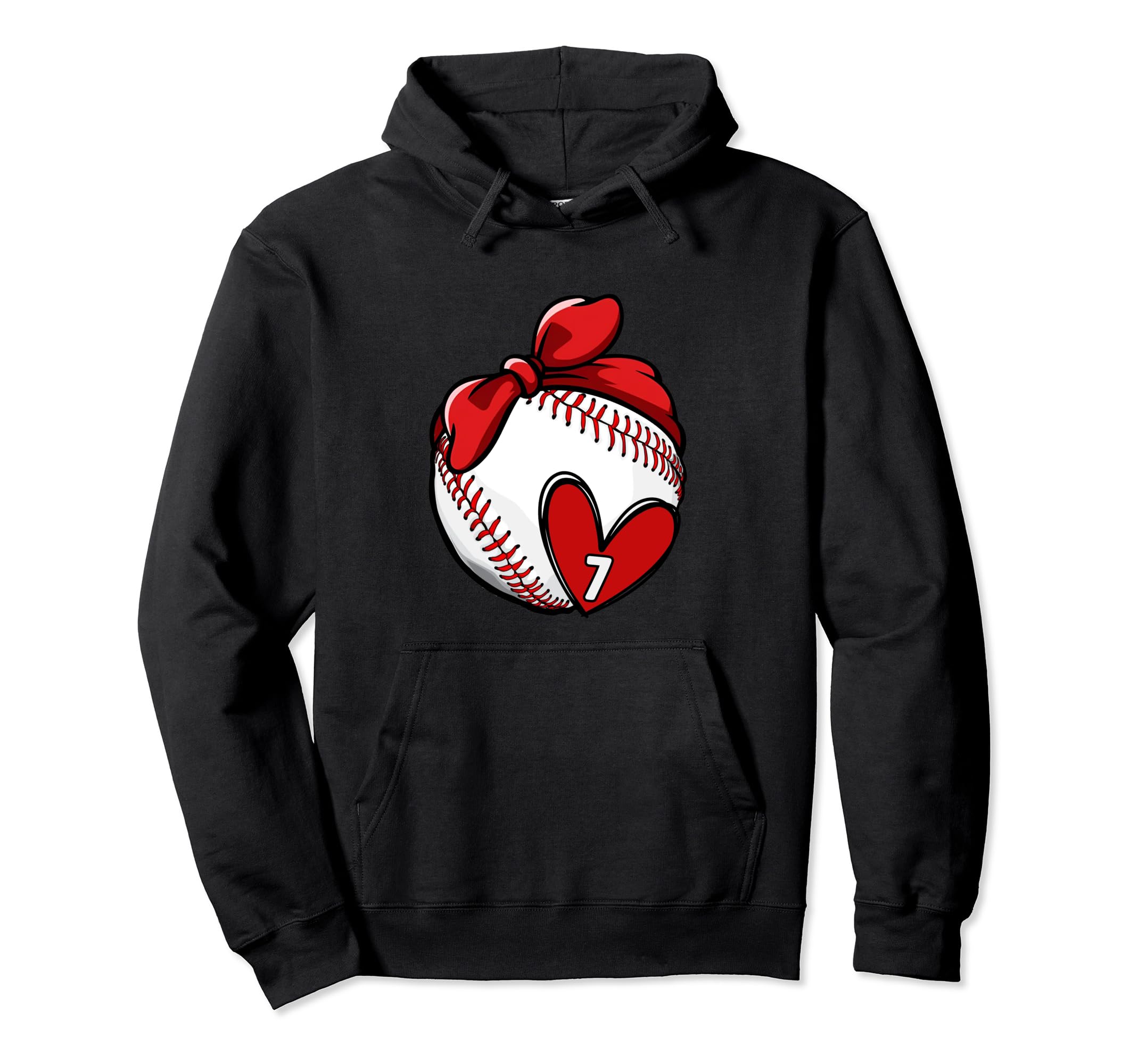 Womens Custom Baseball Mom Number 7 Hoodie - Custom Art Print for Adults - T-Shirt, Sweatshirt, Hoodie