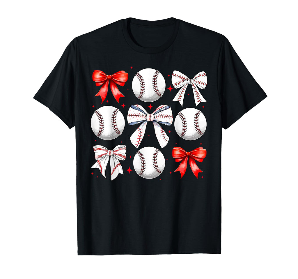 Baseball Coquette Bow Baseball Mama T-Shirt - Unique Graphic for Adults - T-Shirt, Sweatshirt, Hoodie
