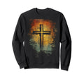 Cross Distressed 90S Goth Grunge Sweatshirt - Trendy Graphic Men Women - T-Shirt, Sweatshirt, Hoodie