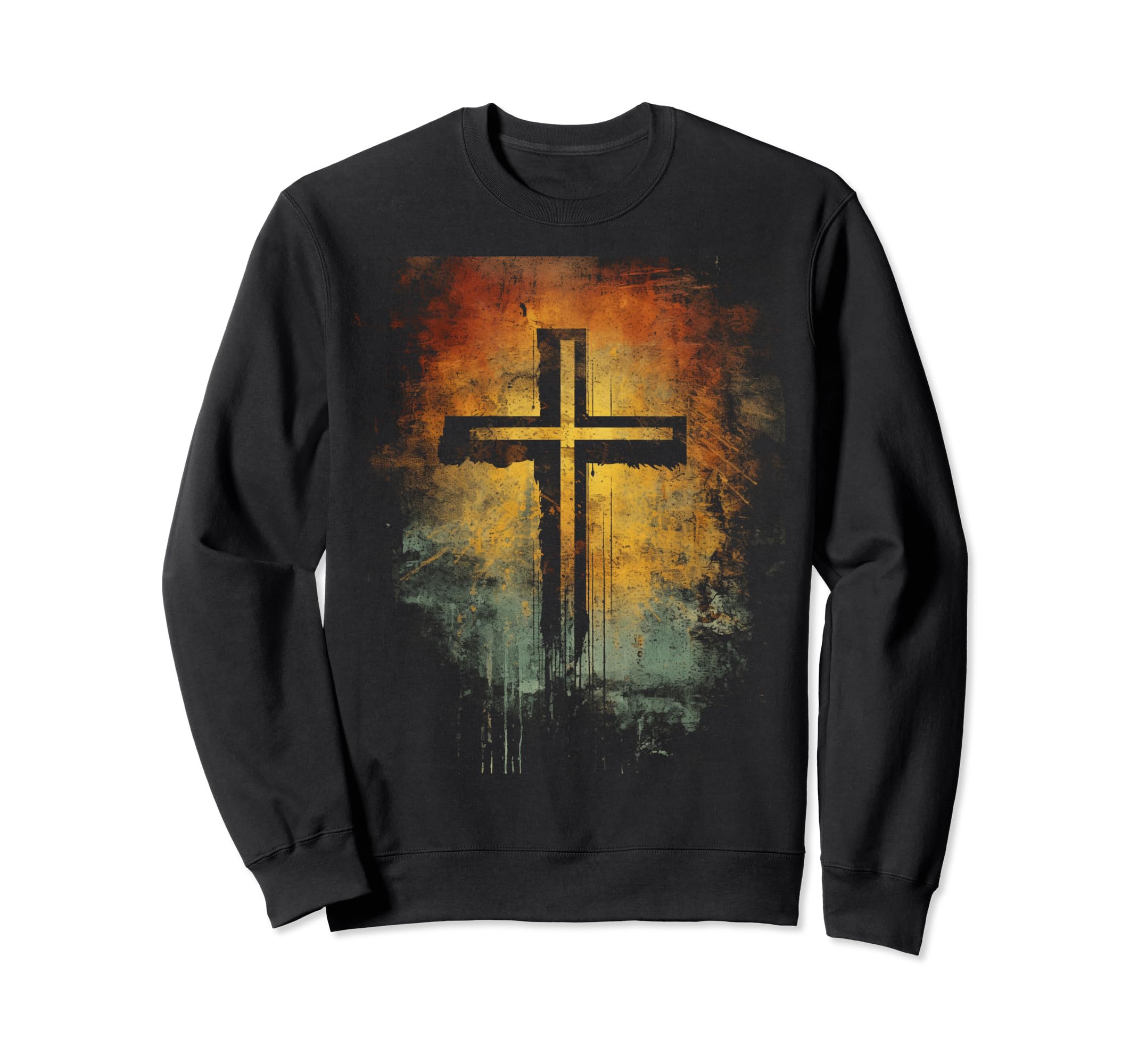 Cross Distressed 90S Goth Grunge Sweatshirt - Trendy Graphic Men Women - T-Shirt, Sweatshirt, Hoodie