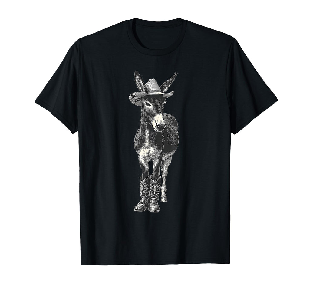 Donkey Cowboy Rodeo Cowgirl Western Country T-Shirt - Graphic Print Unisex - T-Shirt, Sweatshirt, Hoodie