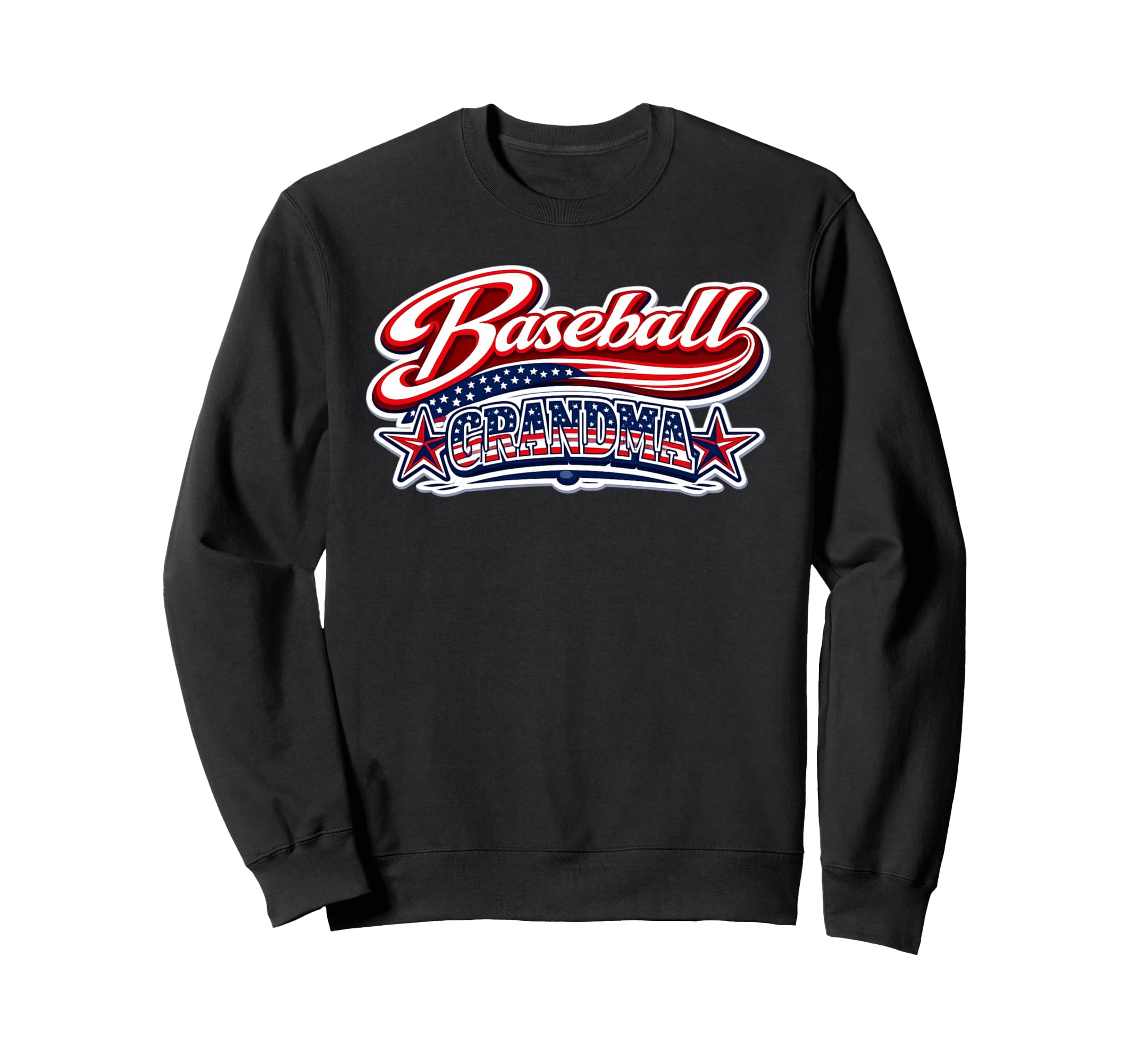 Baseball Grandma Usa Flag Sweatshirt - Novelty Apparel for Adults - T-Shirt, Sweatshirt, Hoodie