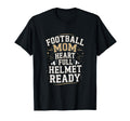 Football Mom Heart Full Helmet Ready T-Shirt - Minimalist Print Unisex - T-Shirt, Sweatshirt, Hoodie