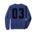 Number 03 Distressed Grunge Back Sweatshirt - Aesthetic Graphic Unisex - T-Shirt, Sweatshirt, Hoodie