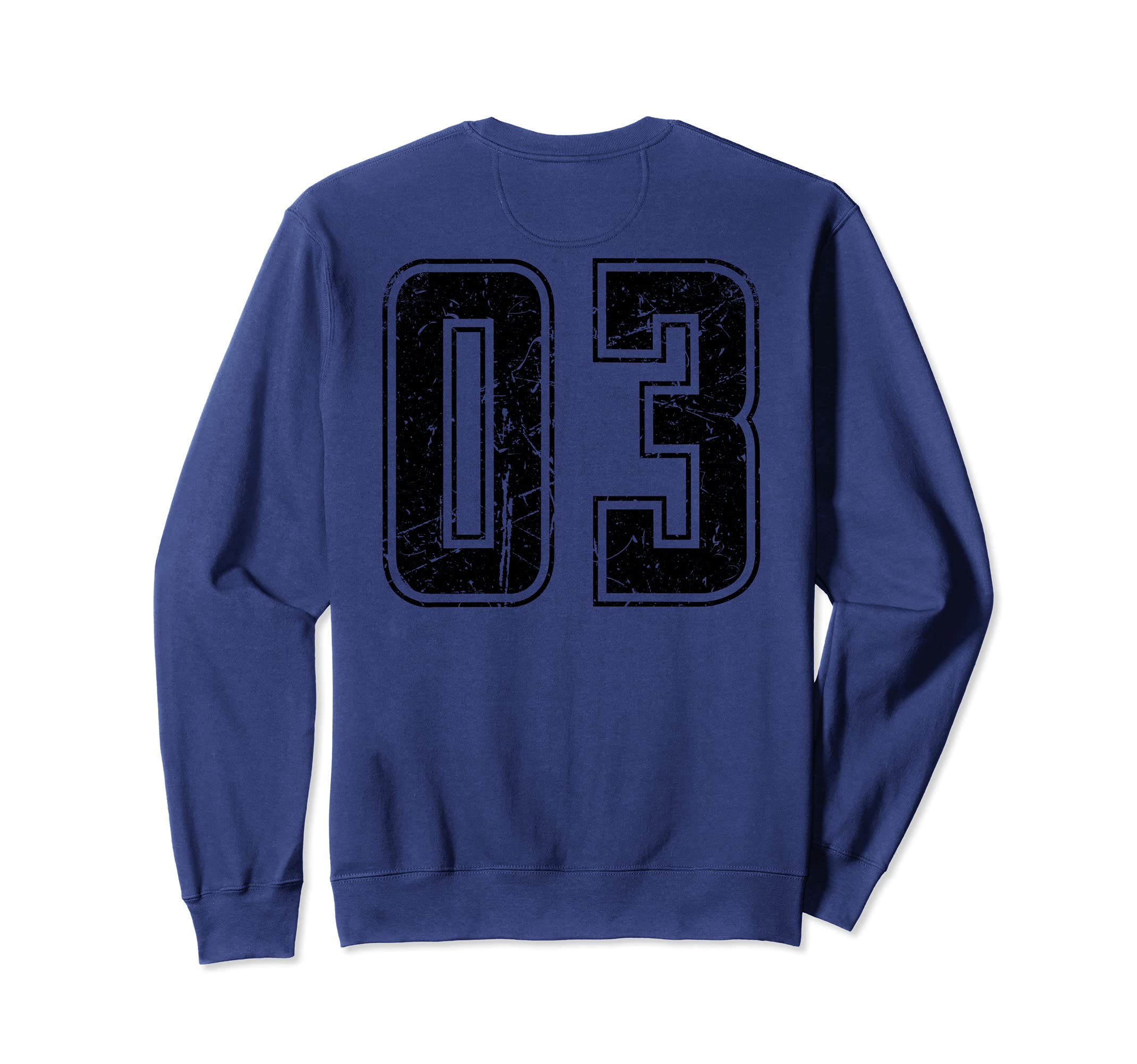 Number 03 Distressed Grunge Back Sweatshirt - Aesthetic Graphic Unisex - T-Shirt, Sweatshirt, Hoodie