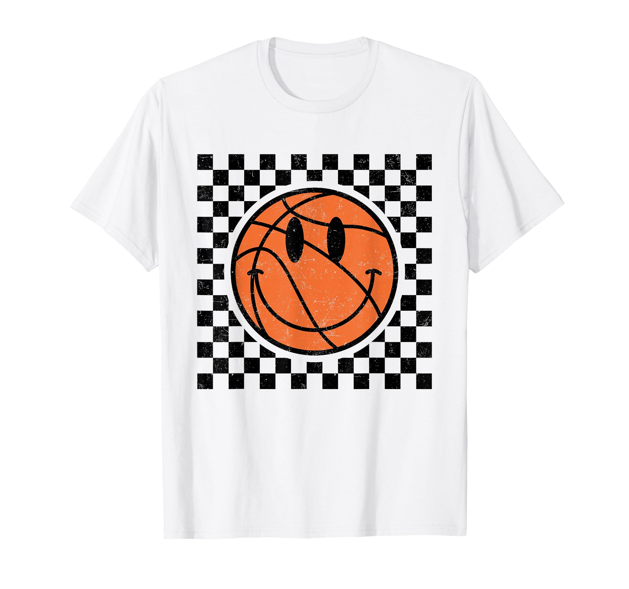Game Day Basketball Smile Face T-Shirt - Novelty Apparel Men Women - T-Shirt, Sweatshirt, Hoodie