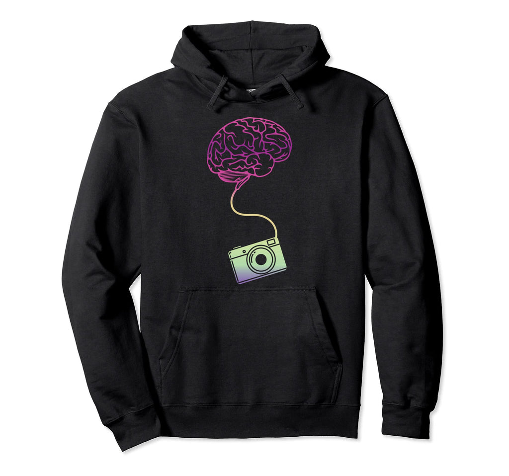 Photography Brain Camera Gift Hoodie - Casual Everyday Wear Unisex - T-Shirt, Sweatshirt, Hoodie