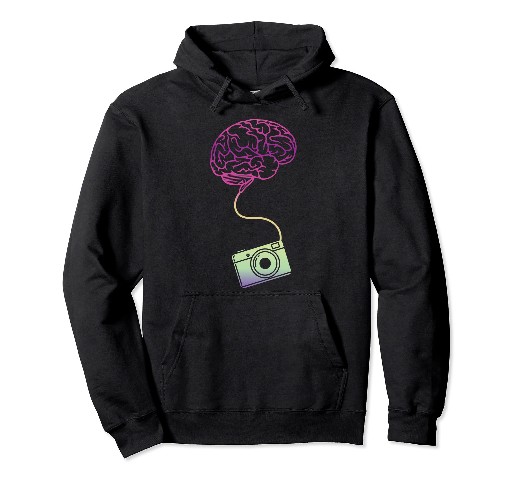 Photography Brain Camera Gift Hoodie - Casual Everyday Wear Unisex - T-Shirt, Sweatshirt, Hoodie