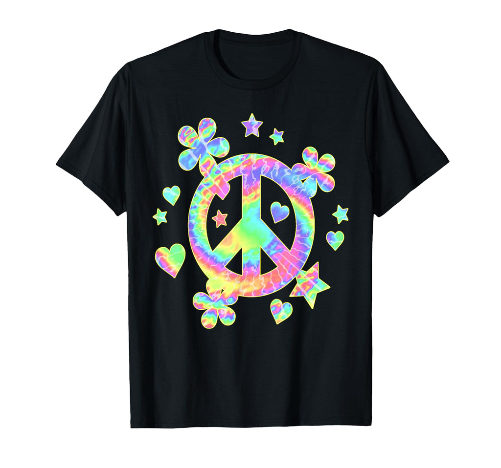 Tie Dye Peace Sign Love Colorful Tye Dye T-Shirt - Streetwear Style Unisex - T-Shirt, Sweatshirt, Hoodie