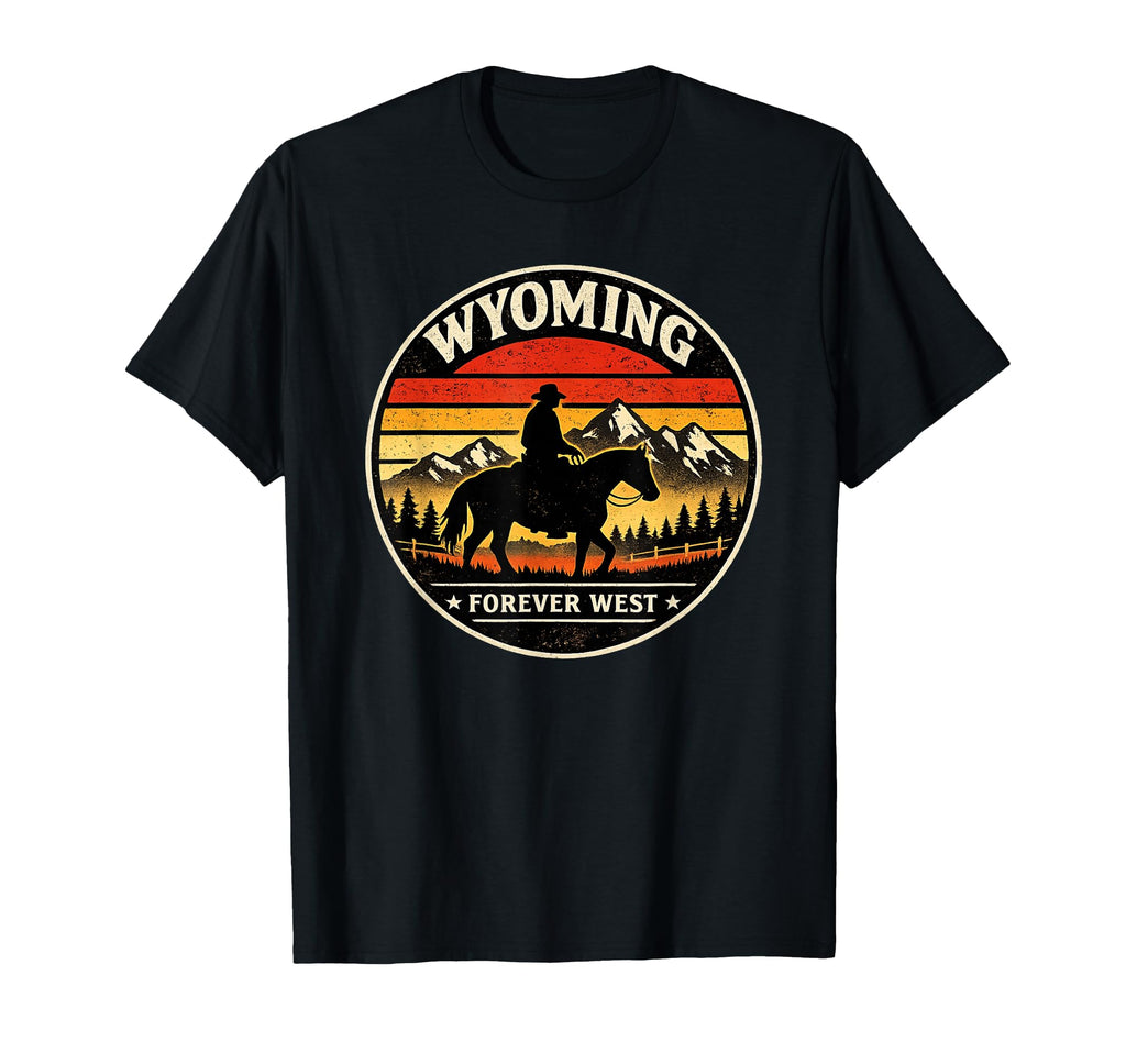 Wyoming Cowboy Horse Western Ranch T-Shirt - Aesthetic Graphic Men Women - T-Shirt, Sweatshirt, Hoodie