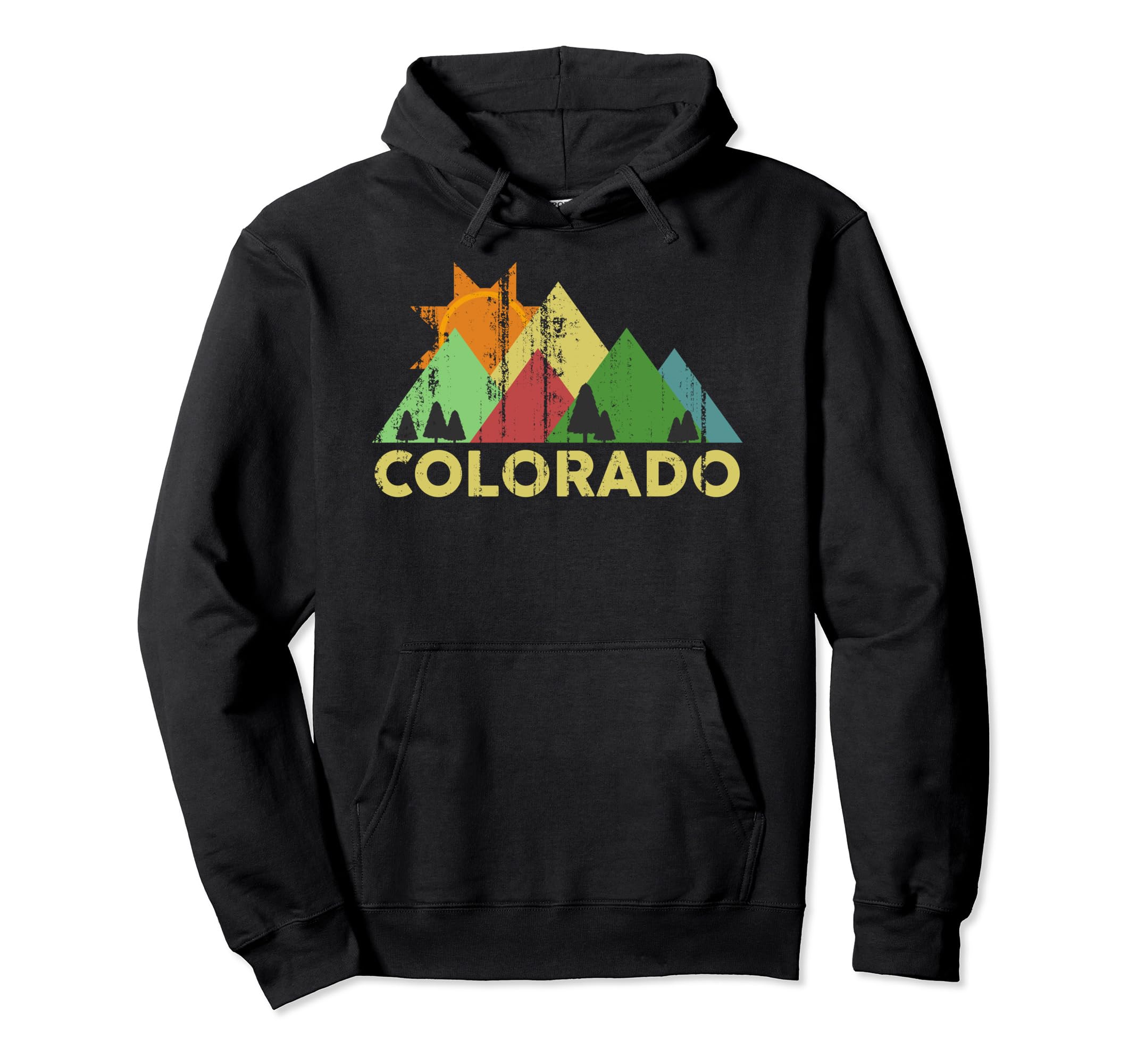 Colorado Distressed Denver State Hood Hoodie - Casual Everyday Wear Unisex - T-Shirt, Sweatshirt, Hoodie