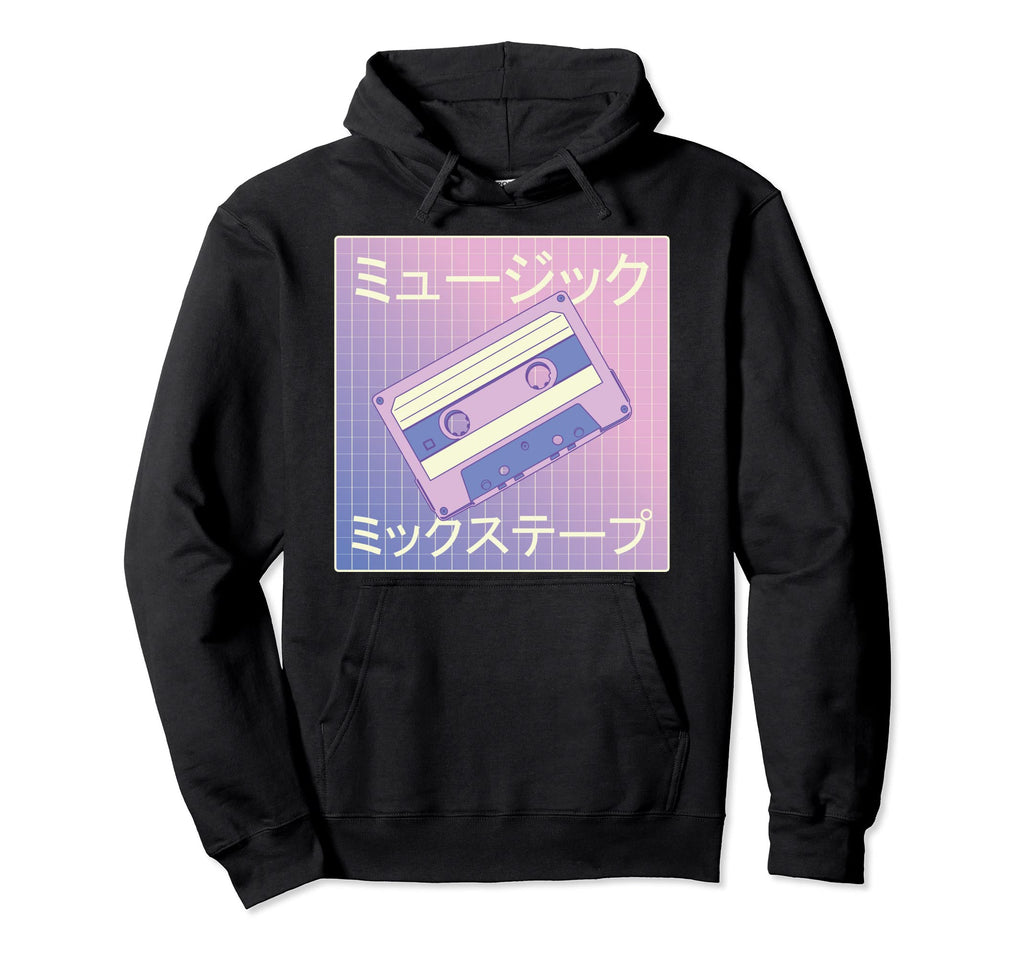 Vaporwave Japanese 90S Cassette Mixtape Hoodie - Custom Art Print Unisex - T-Shirt, Sweatshirt, Hoodie