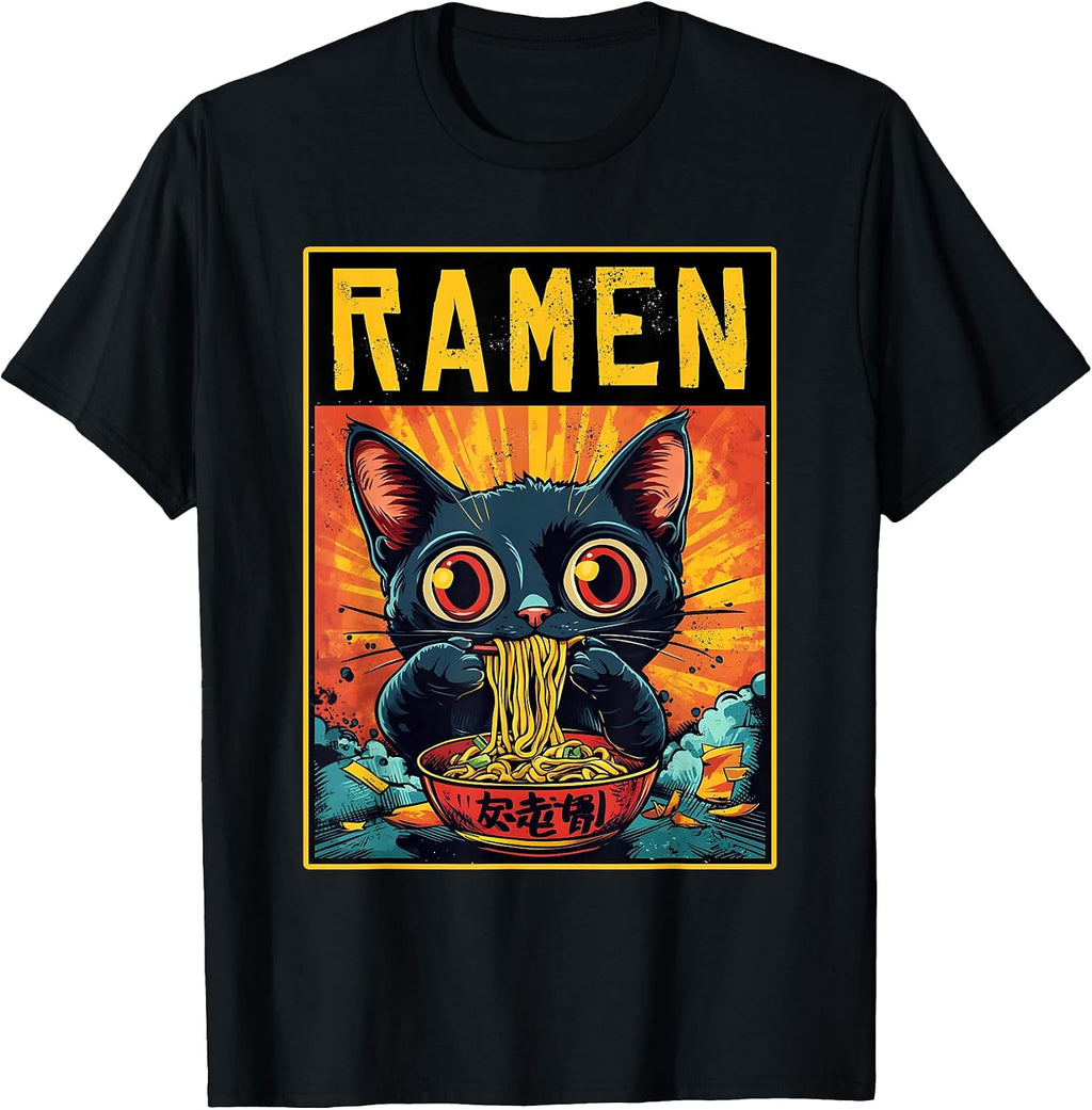 Cute Ramen Noodles Cat Apparel Men Women Children - Adult & Kids T-Shirts, Sweatshirts & Hoodies apparel design preview 1