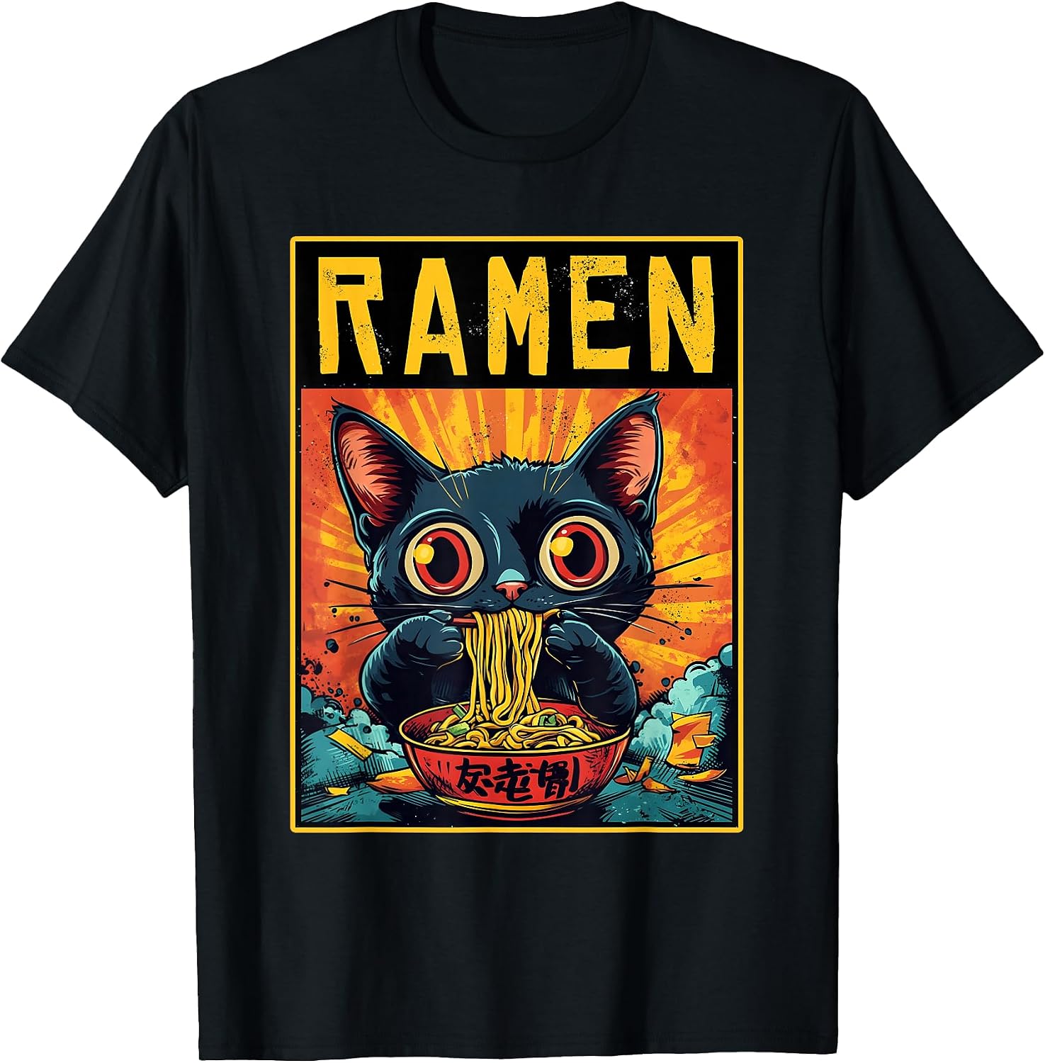 Cute Ramen Noodles Cat Apparel Men Women Children - Adult & Kids T-Shirts, Sweatshirts & Hoodies apparel design preview 1