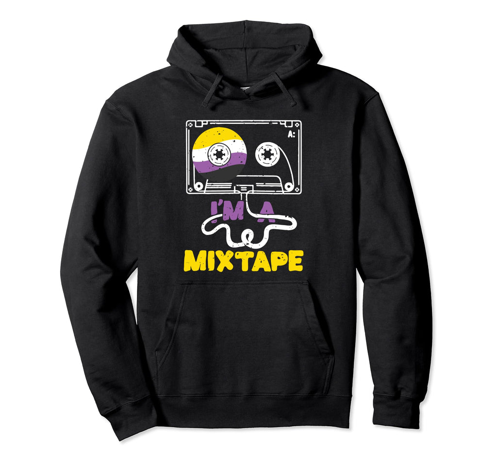 Im Mixtape Cassette Tape Nonbinary Flag Hoodie - Trendy Graphic for Adults - T-Shirt, Sweatshirt, Hoodie