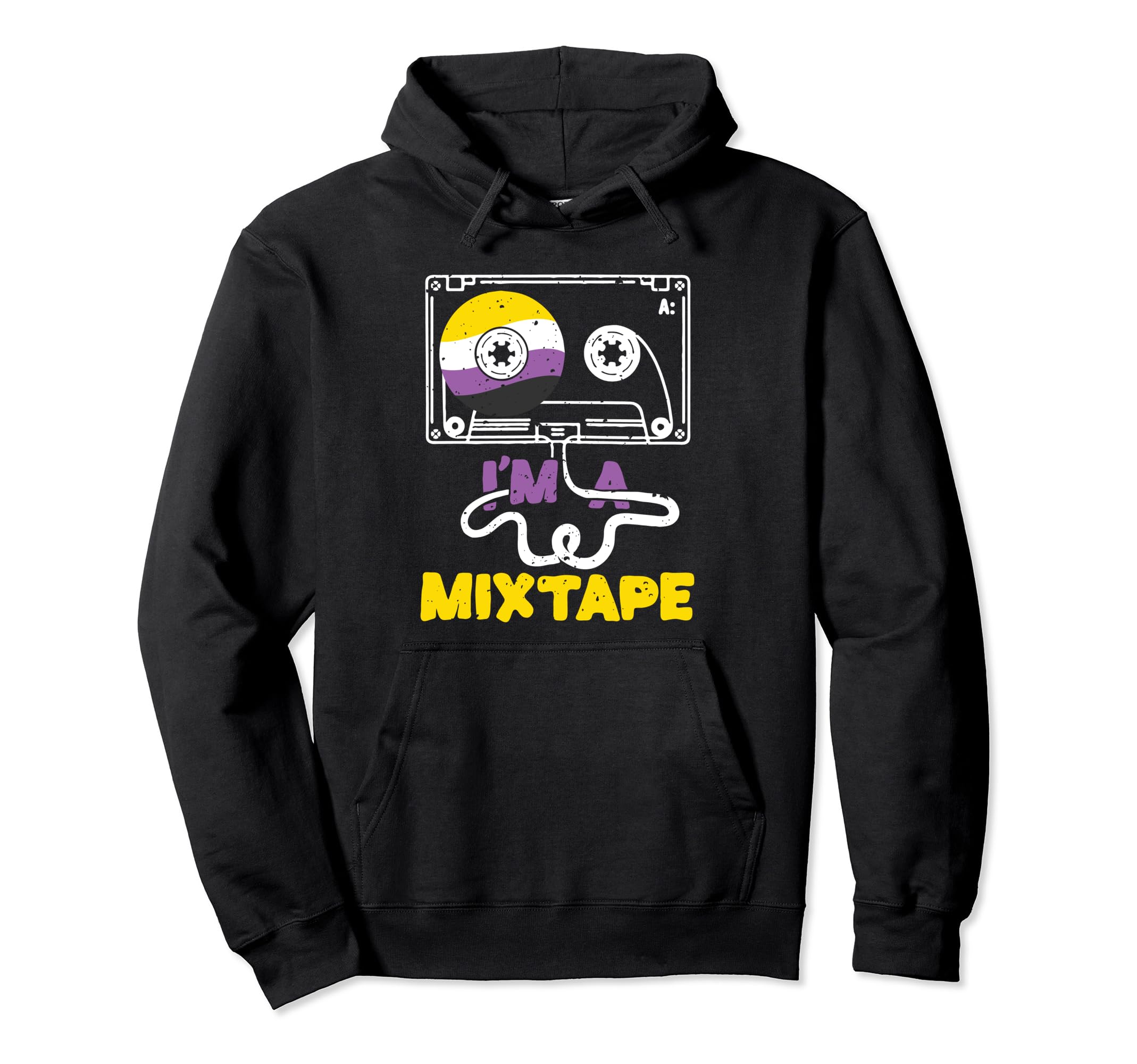Im Mixtape Cassette Tape Nonbinary Flag Hoodie - Trendy Graphic for Adults - T-Shirt, Sweatshirt, Hoodie