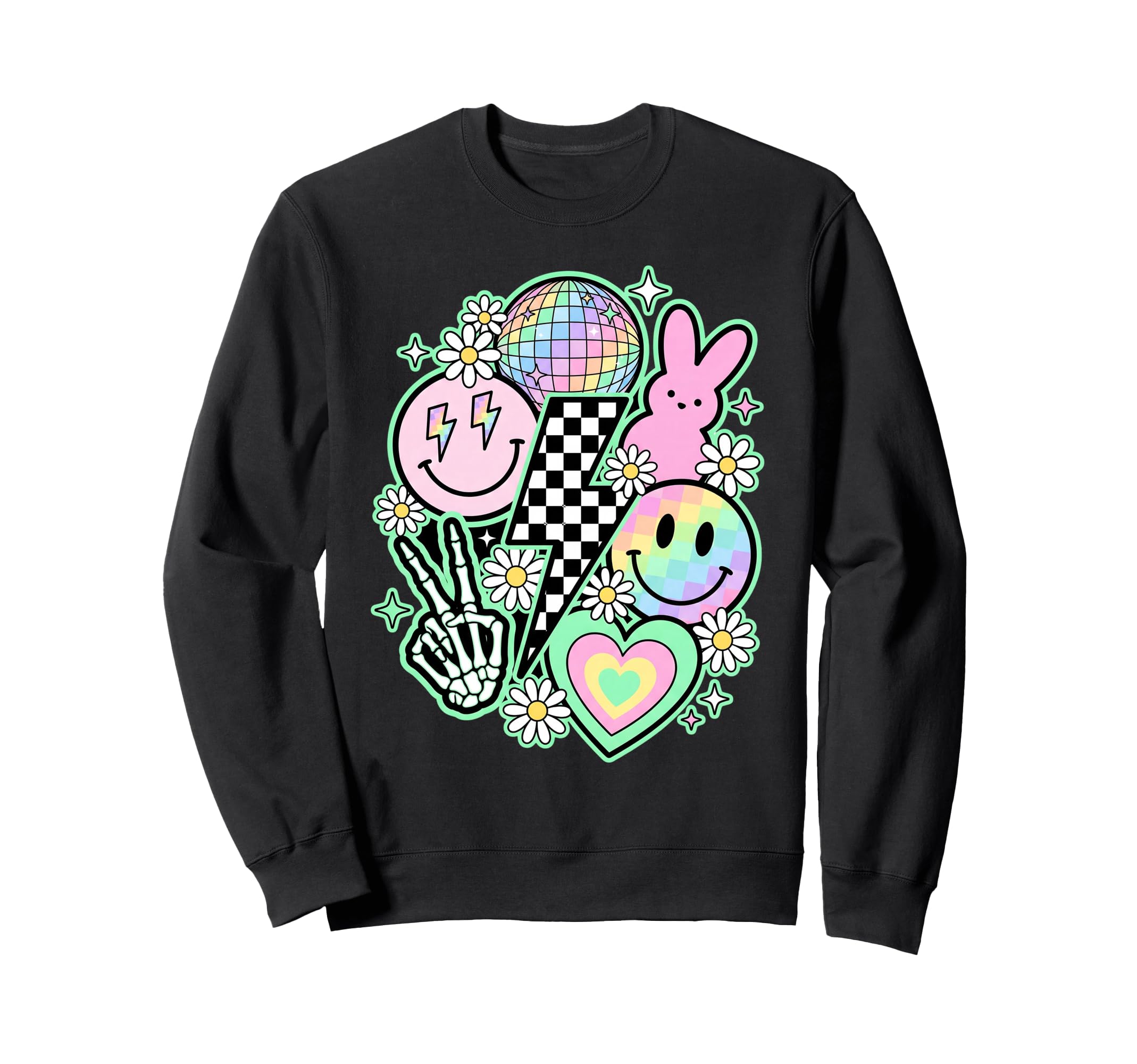 Pastel Groovy Y2K Aesthetic Sweatshirt - Casual Everyday Wear Unisex - T-Shirt, Sweatshirt, Hoodie