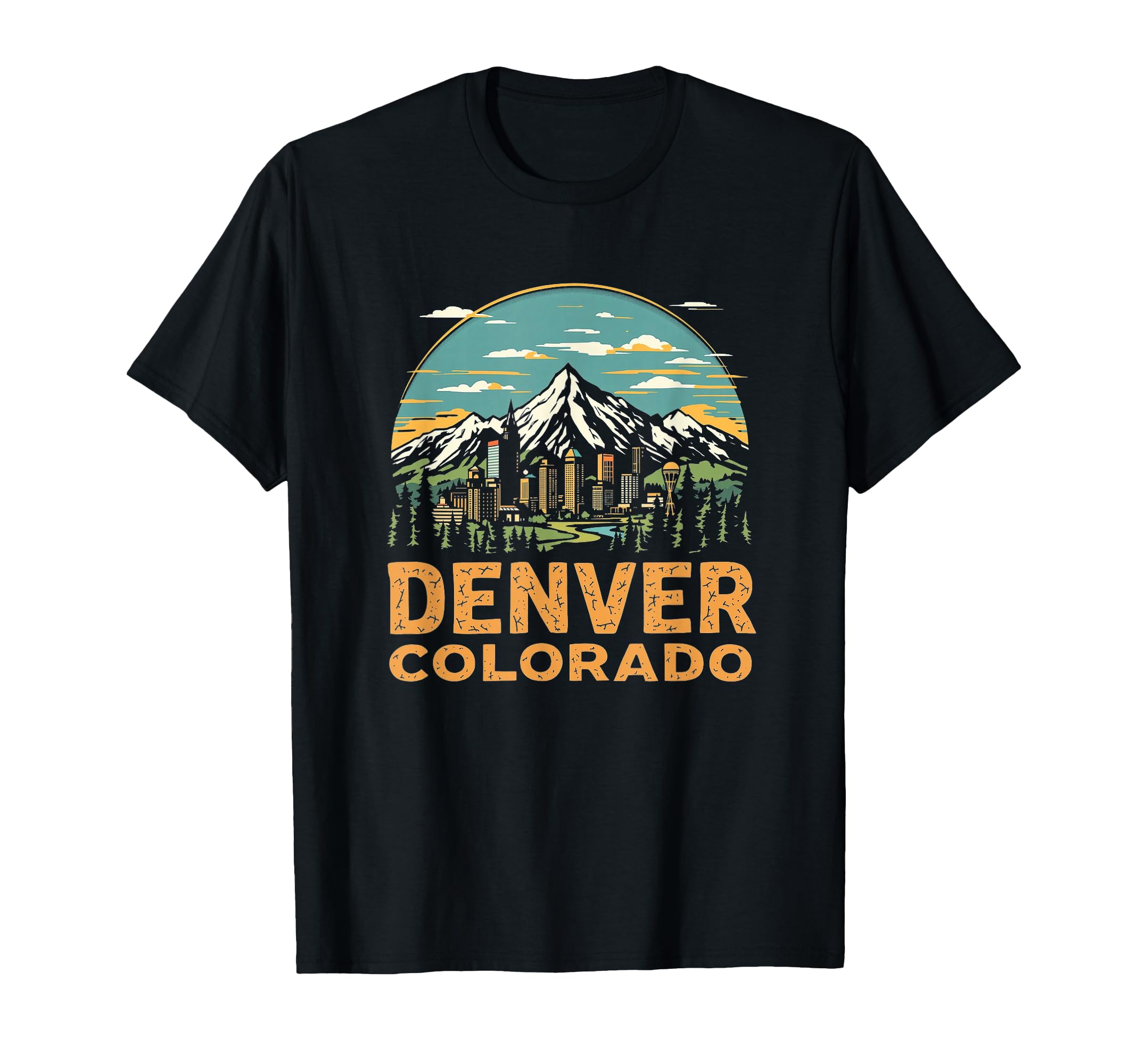 Denver Colorado Sunset Skyline T-Shirt - Minimalist Print for Adults - T-Shirt, Sweatshirt, Hoodie