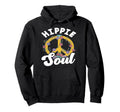 Hippie Soul Peace Sign Flowers Boho Spirit Hoodie - Graphic Print Men Women - T-Shirt, Sweatshirt, Hoodie