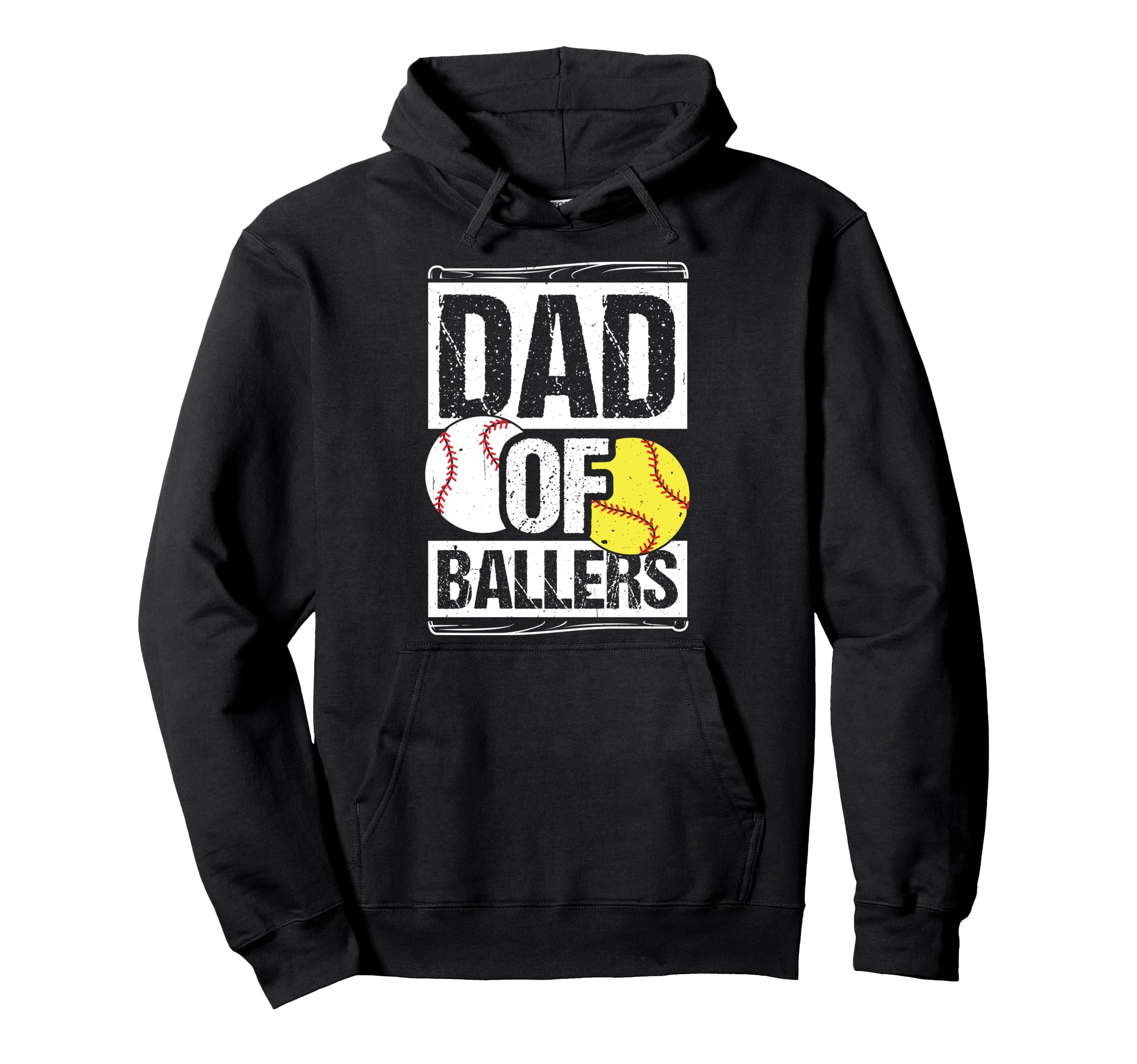 Dad Ballers Dad Baseball And Softball Hoodie - Novelty Apparel Unisex - T-Shirt, Sweatshirt, Hoodie