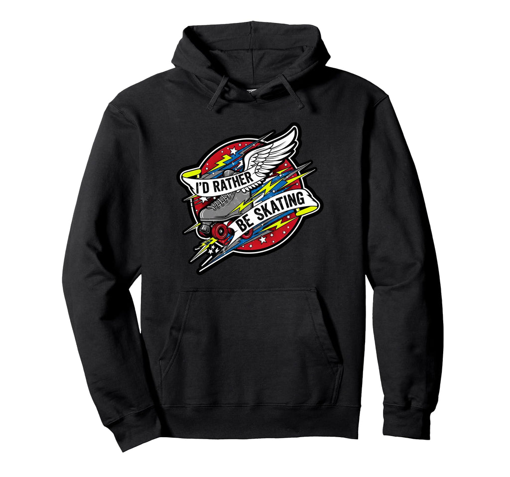 Id Rather Be Skating Roller Skate Hoodie - Aesthetic Graphic for Adults - T-Shirt, Sweatshirt, Hoodie