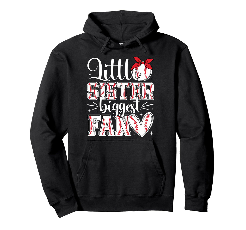 Little Sister Biggest Fan Baseball Lil Hoodie - Minimalist Print Men Women - T-Shirt, Sweatshirt, Hoodie