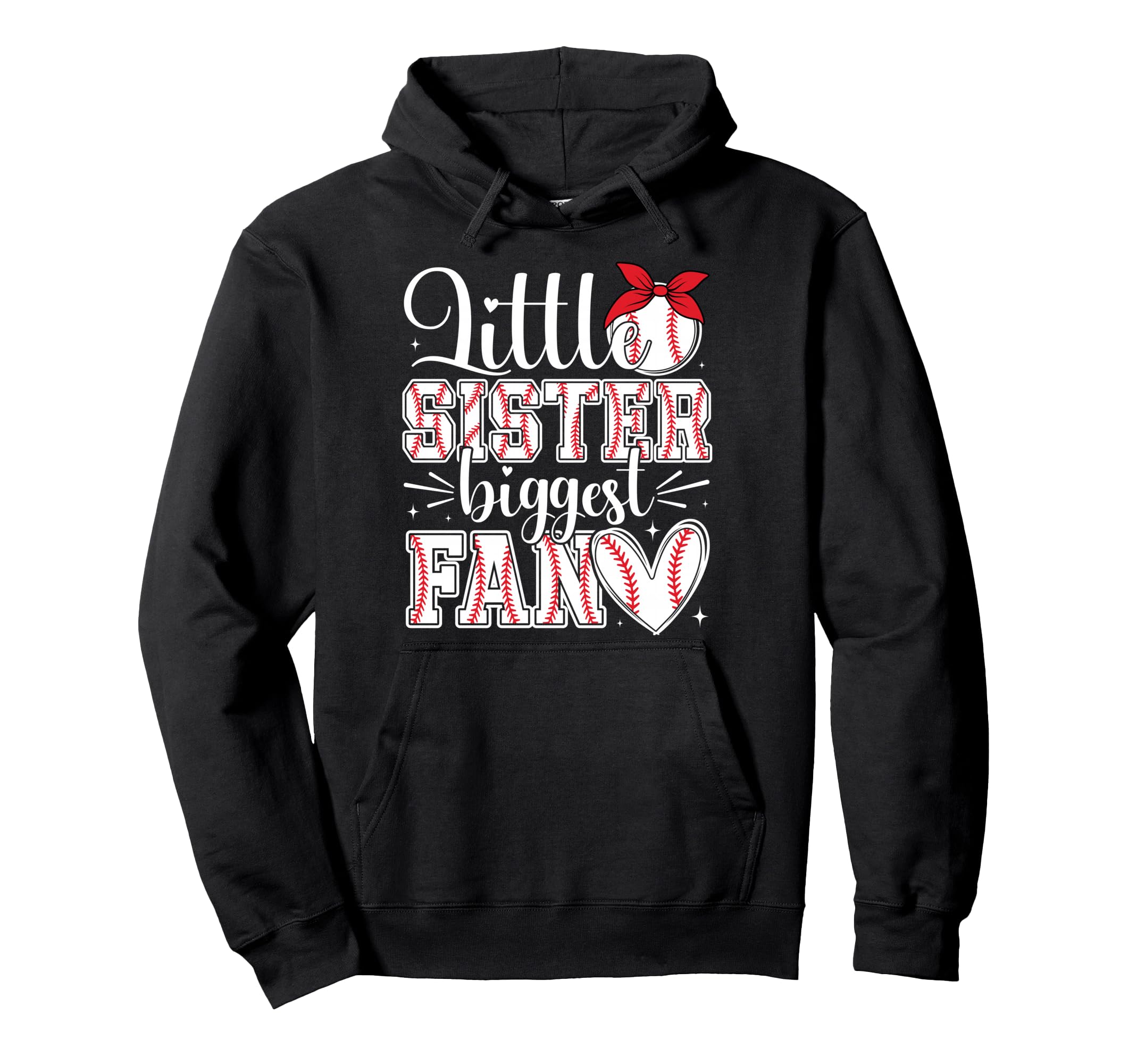 Little Sister Biggest Fan Baseball Lil Hoodie - Minimalist Print Men Women - T-Shirt, Sweatshirt, Hoodie