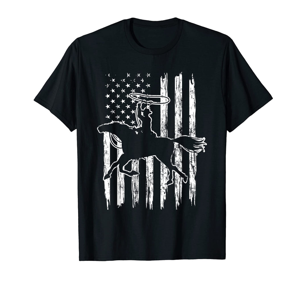 Cowboy Rodeo American Flag Western T-Shirt - Graphic Print Men Women - T-Shirt, Sweatshirt, Hoodie